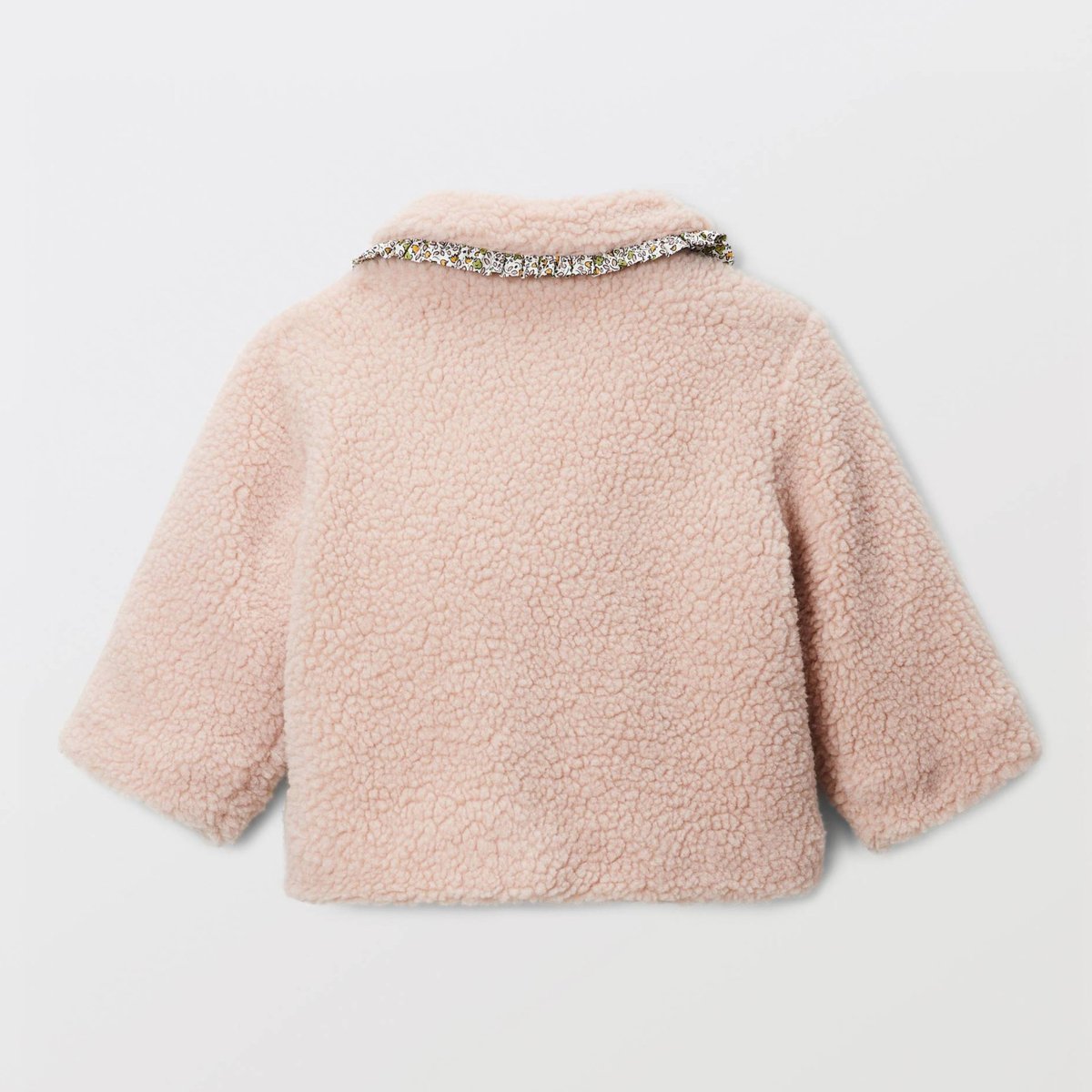 Veste en sherpa uni col brodé dragee, BOUT'CHOU