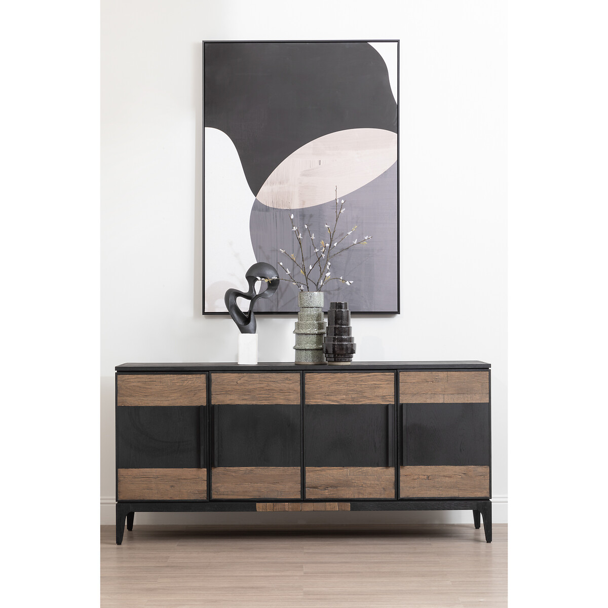 143 x 103cm Monochrome Abstract Wall Art multi-coloured, FIFTY FIVE SOUTH