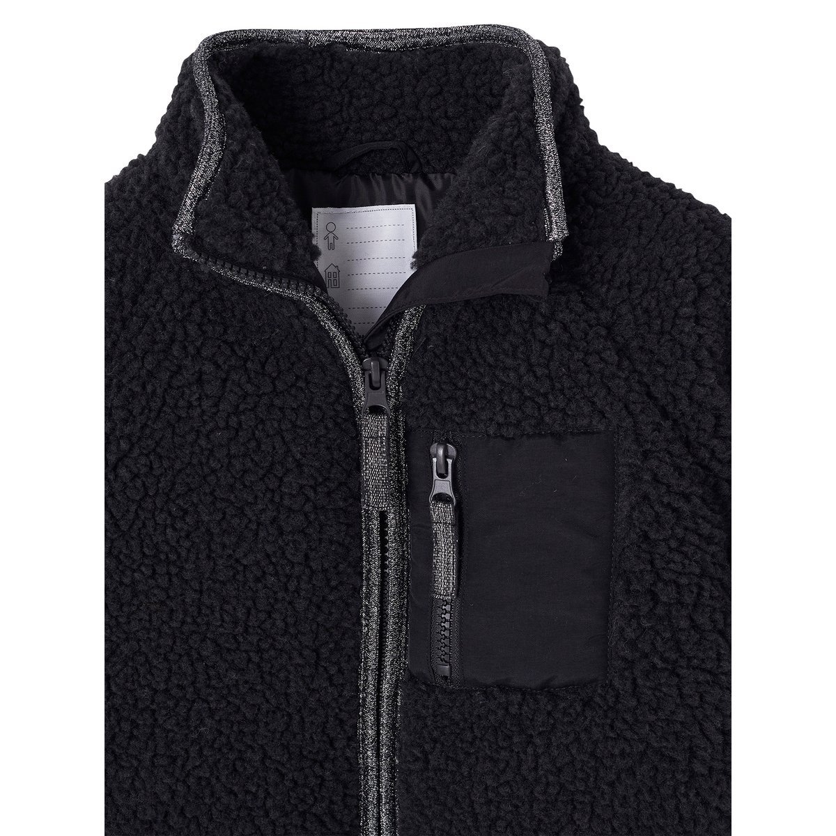 Veste en sherpa Fille anthracite, VERTBAUDET