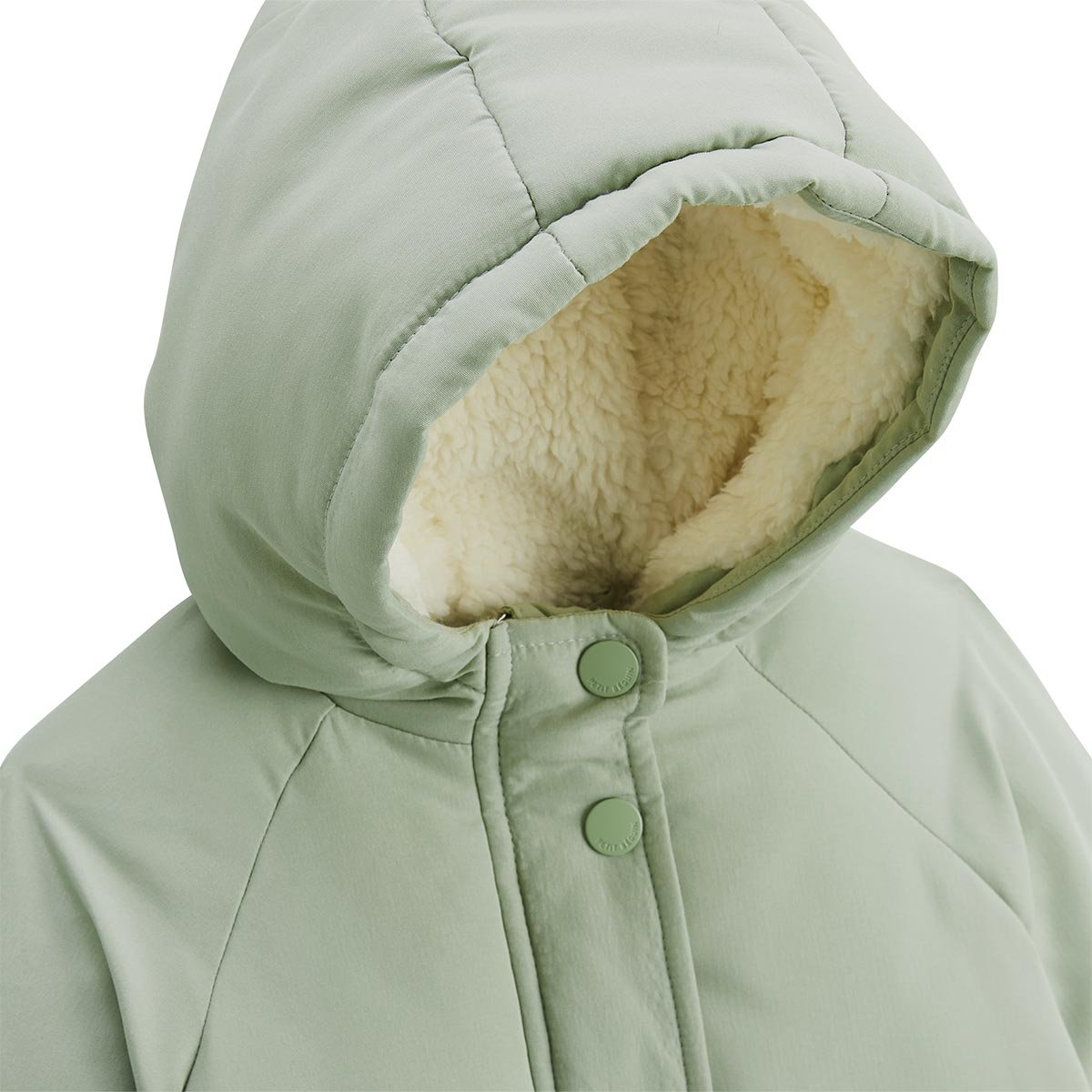 Manteau enfant imperméable doublé sherpa Lison vert, PETIT BEGUIN