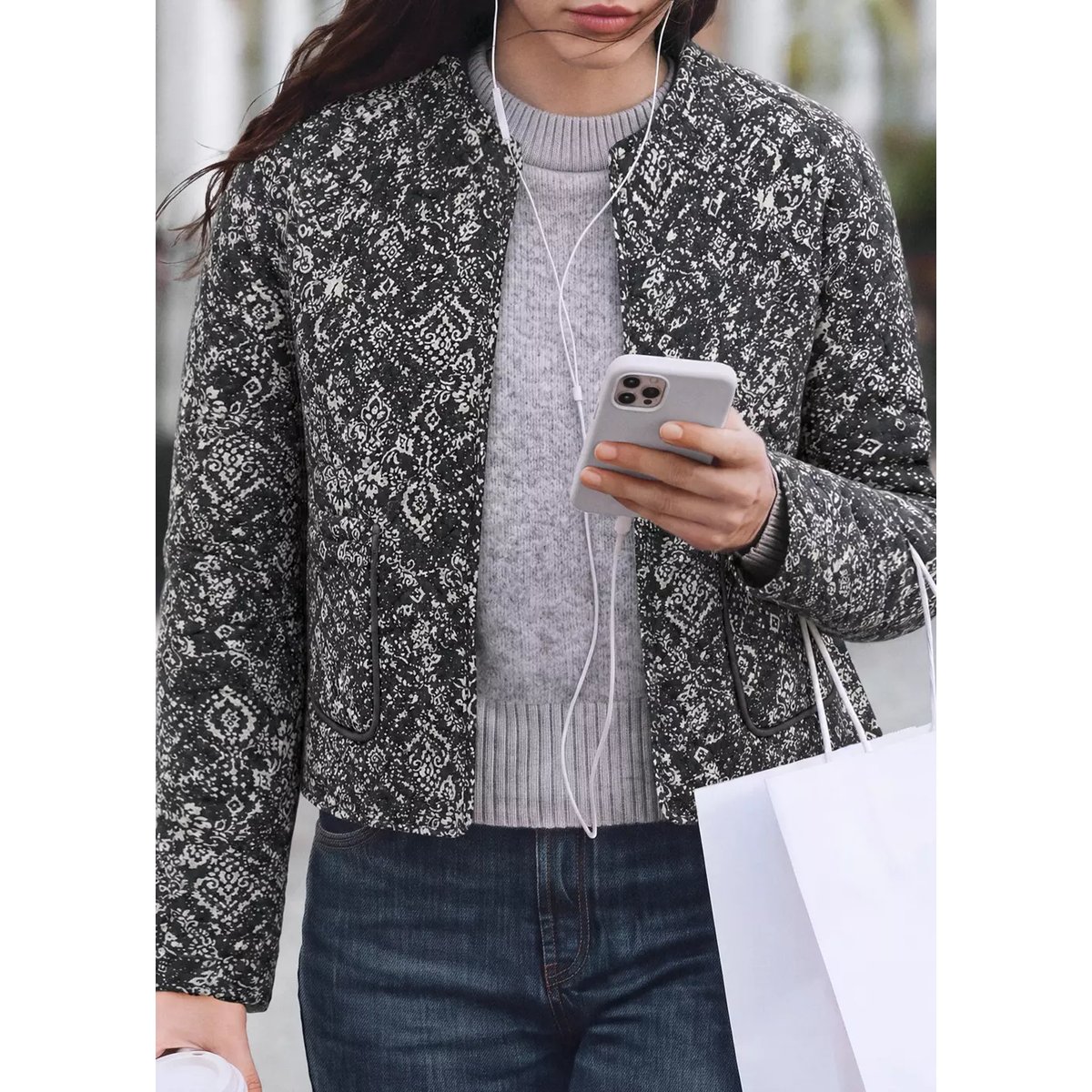 Veste réversible matelassée gris anthracite, MANGO TEEN