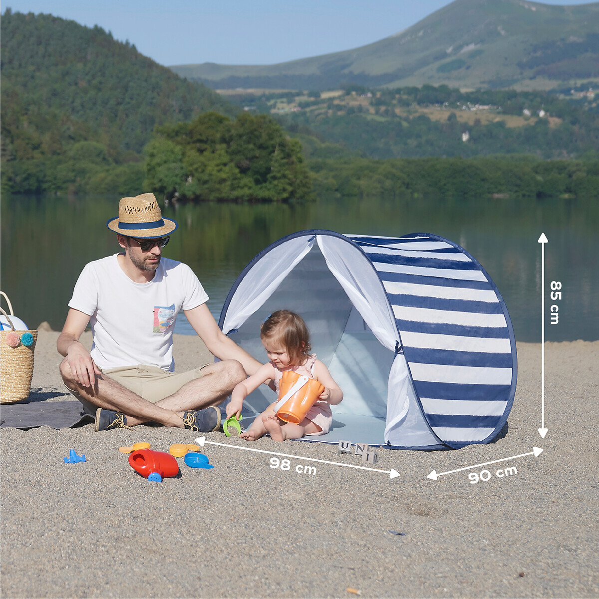 Tente protection uv haute protection 50 bleu foncé, BABYMOOV