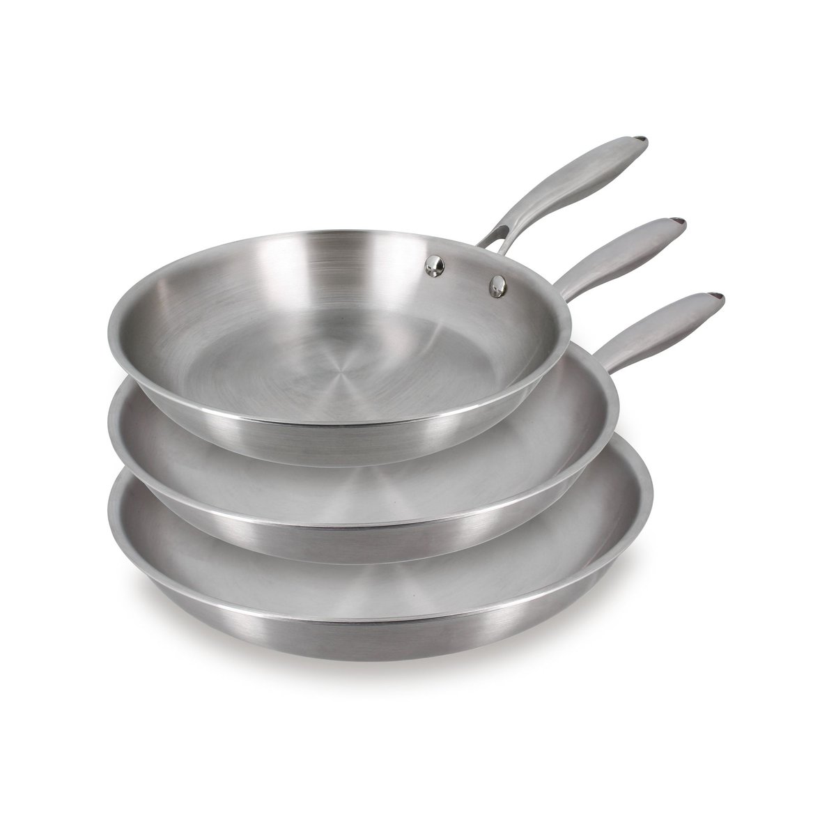 Set de 3 poêles en acier inoxydable, TRINOX inox, MENASTYL