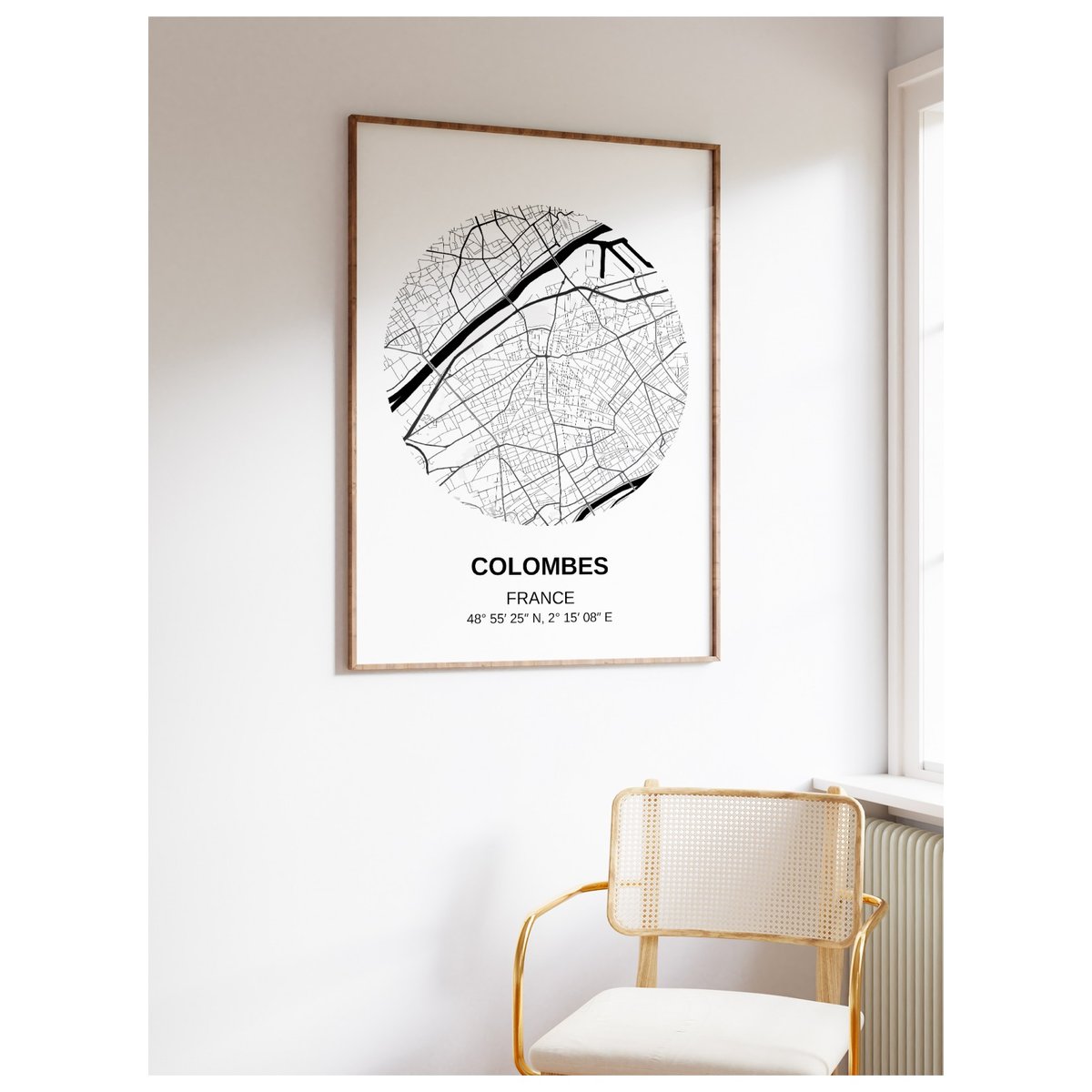 Affiche Carte Colombes blanc, L'AFFICHERIE