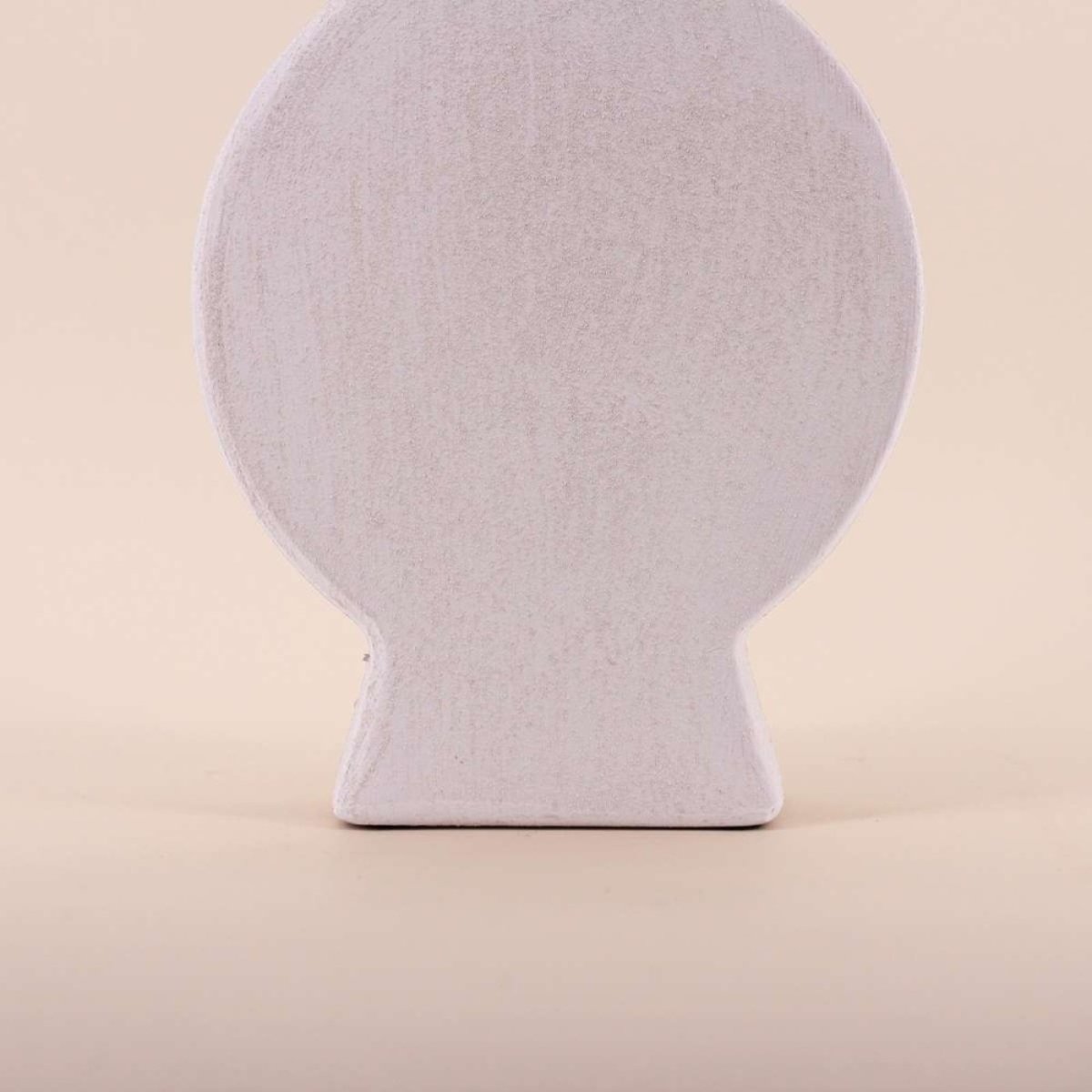 Vase design géométrique en grès, H38cm blanc, ORNAMI