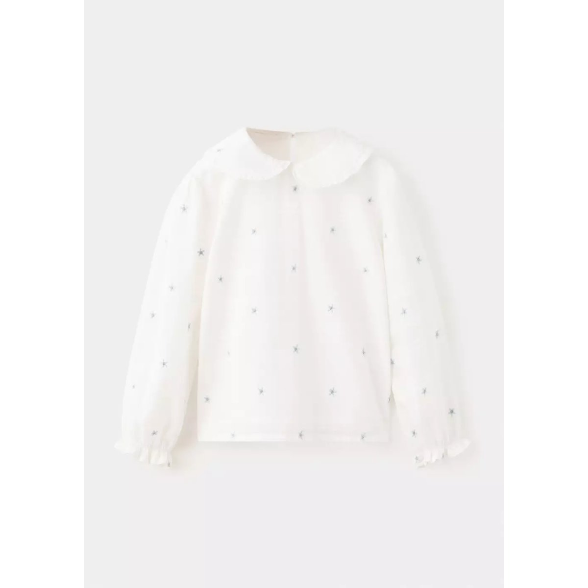 Blouse 100 % coton avec broderies florales blanc cassé, MANGO BABY
