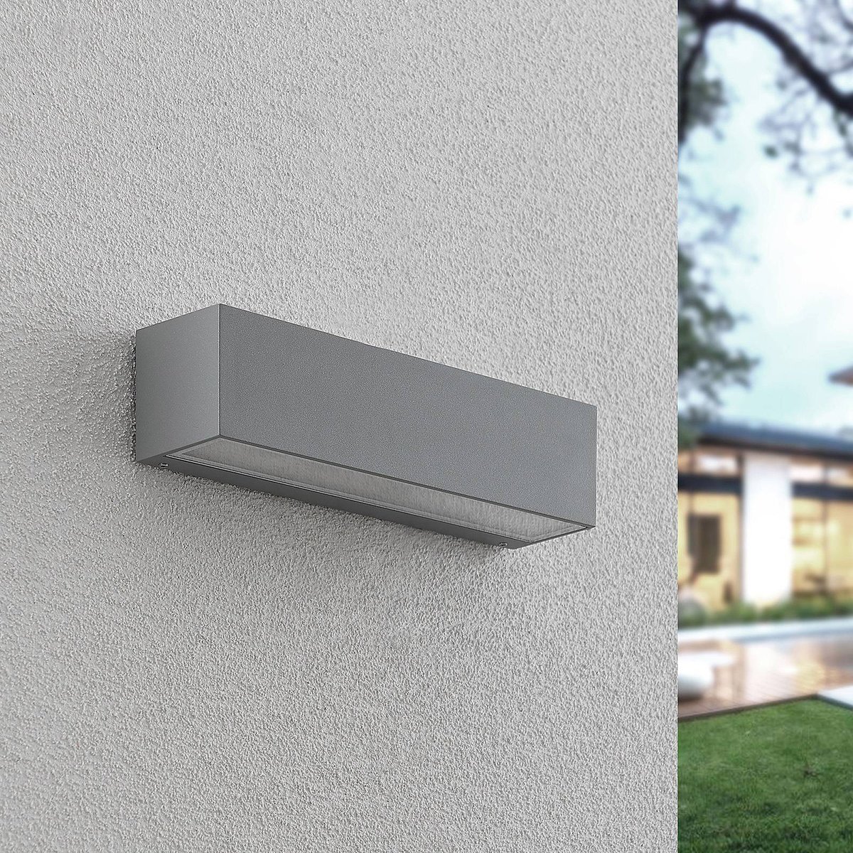 Applique extérieure en aluminium moderneLED argent, LUCANDE