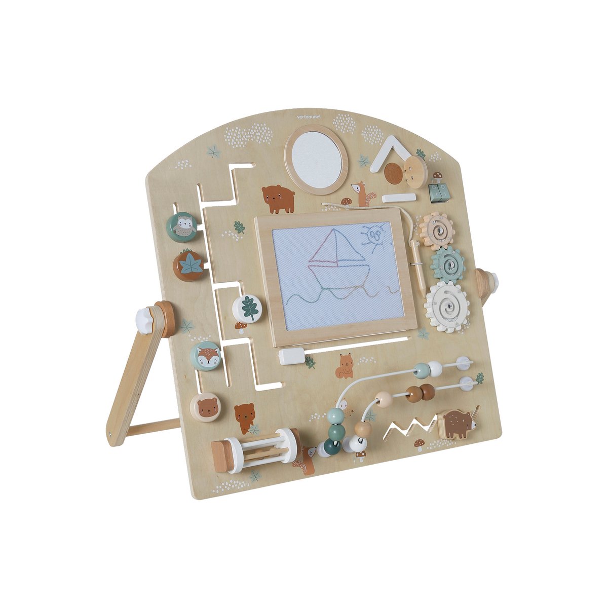 Planche d'activités avec ardoise magique GREEN FOREST en bois FSC® bois, VERTBAUDET