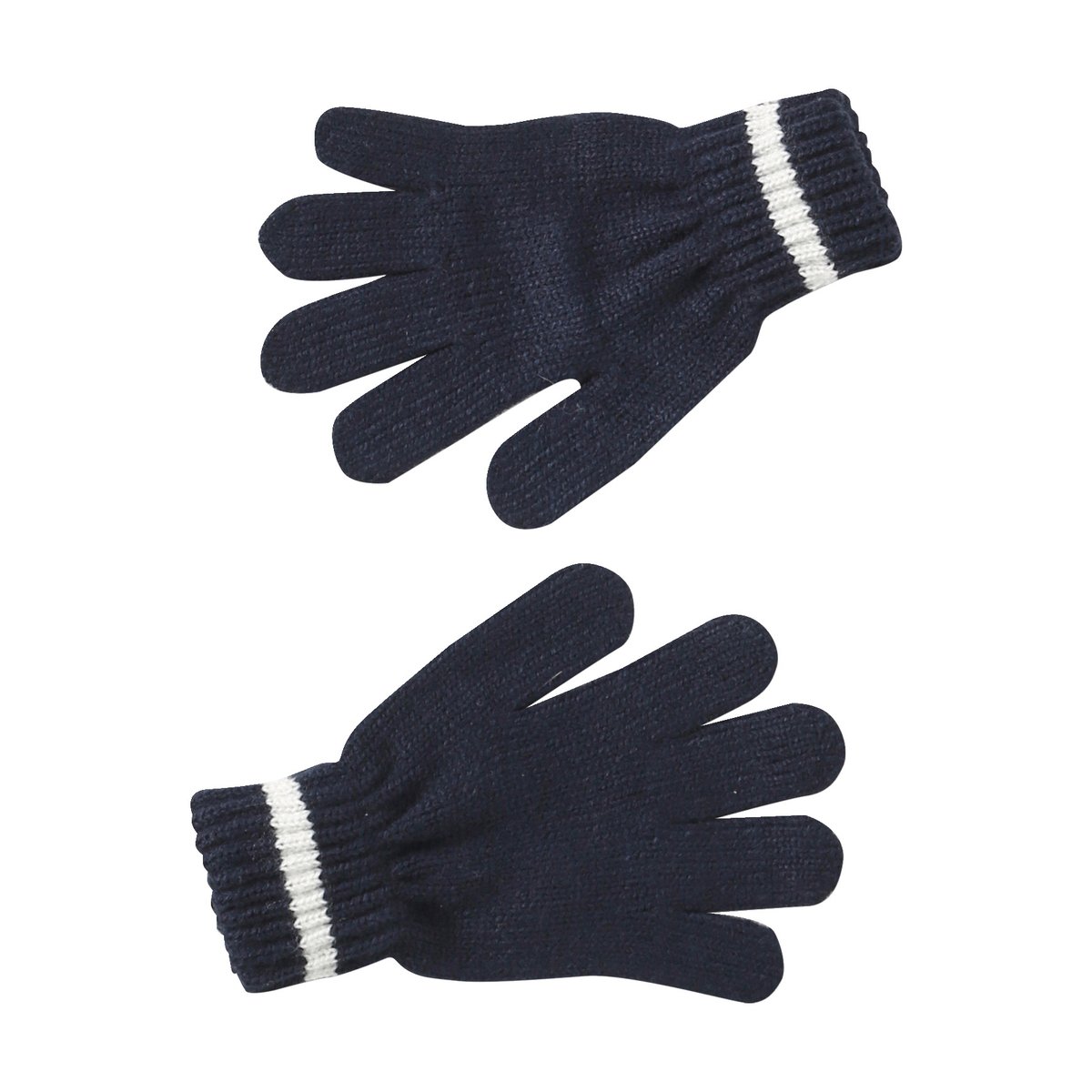 Ensemble bonnet, snood et gants bleu nuit, VERTBAUDET