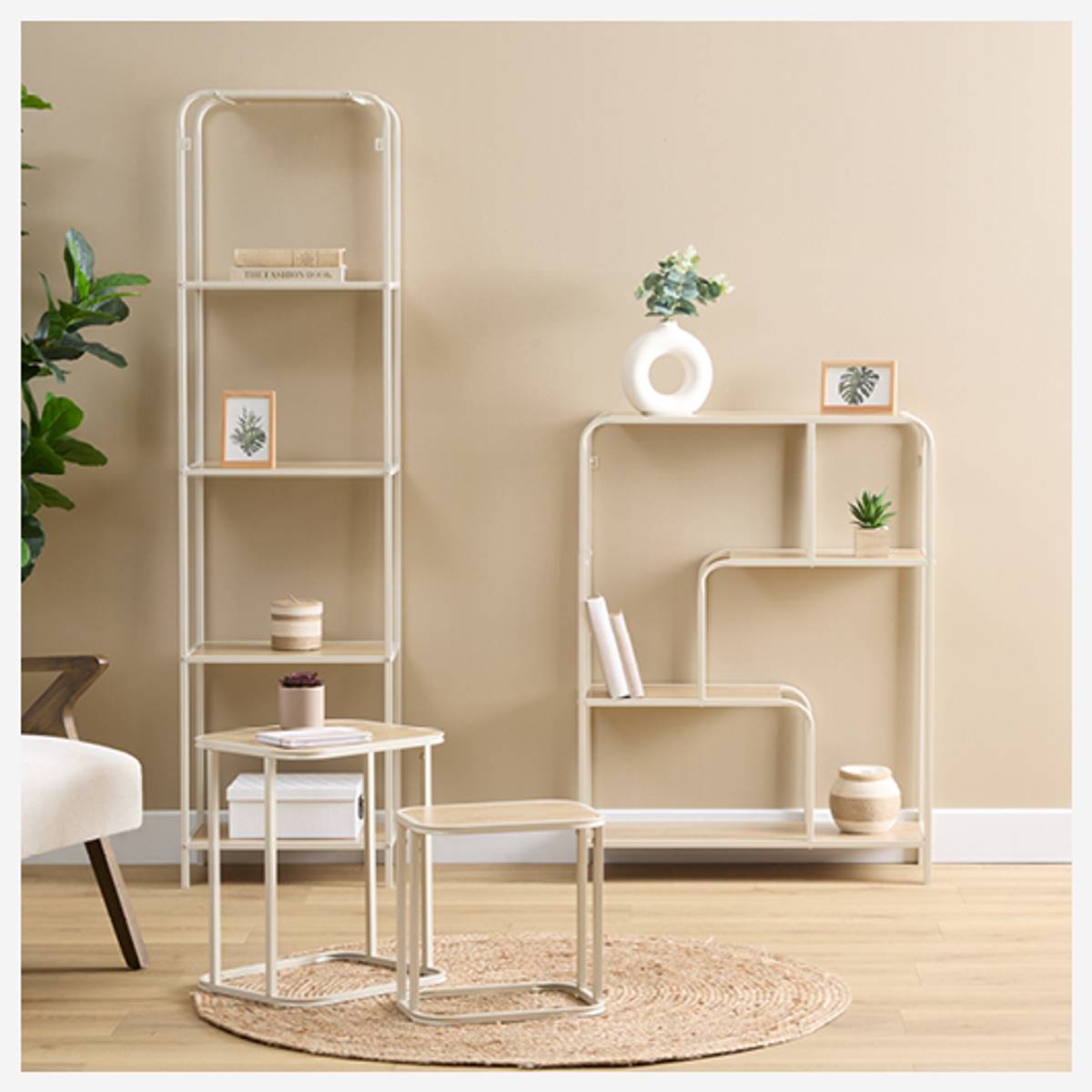 Console 2 étagères CURVY beige, 5FIVE SIMPLY SMART