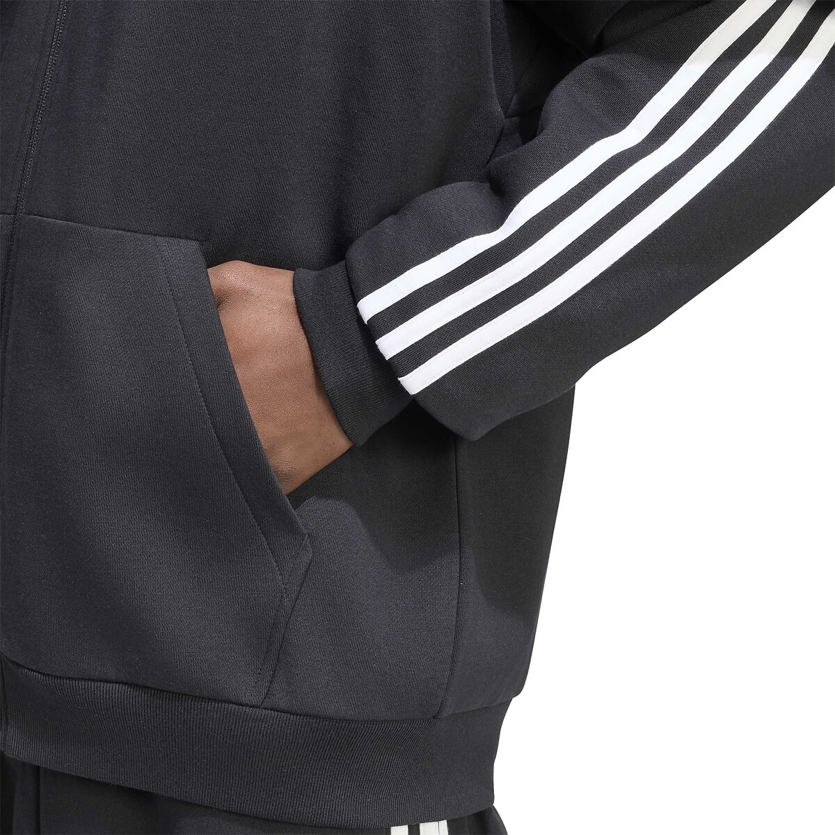 Sweat zippé à capuche, ESSENTIALS noir, ADIDAS SPORTSWEAR