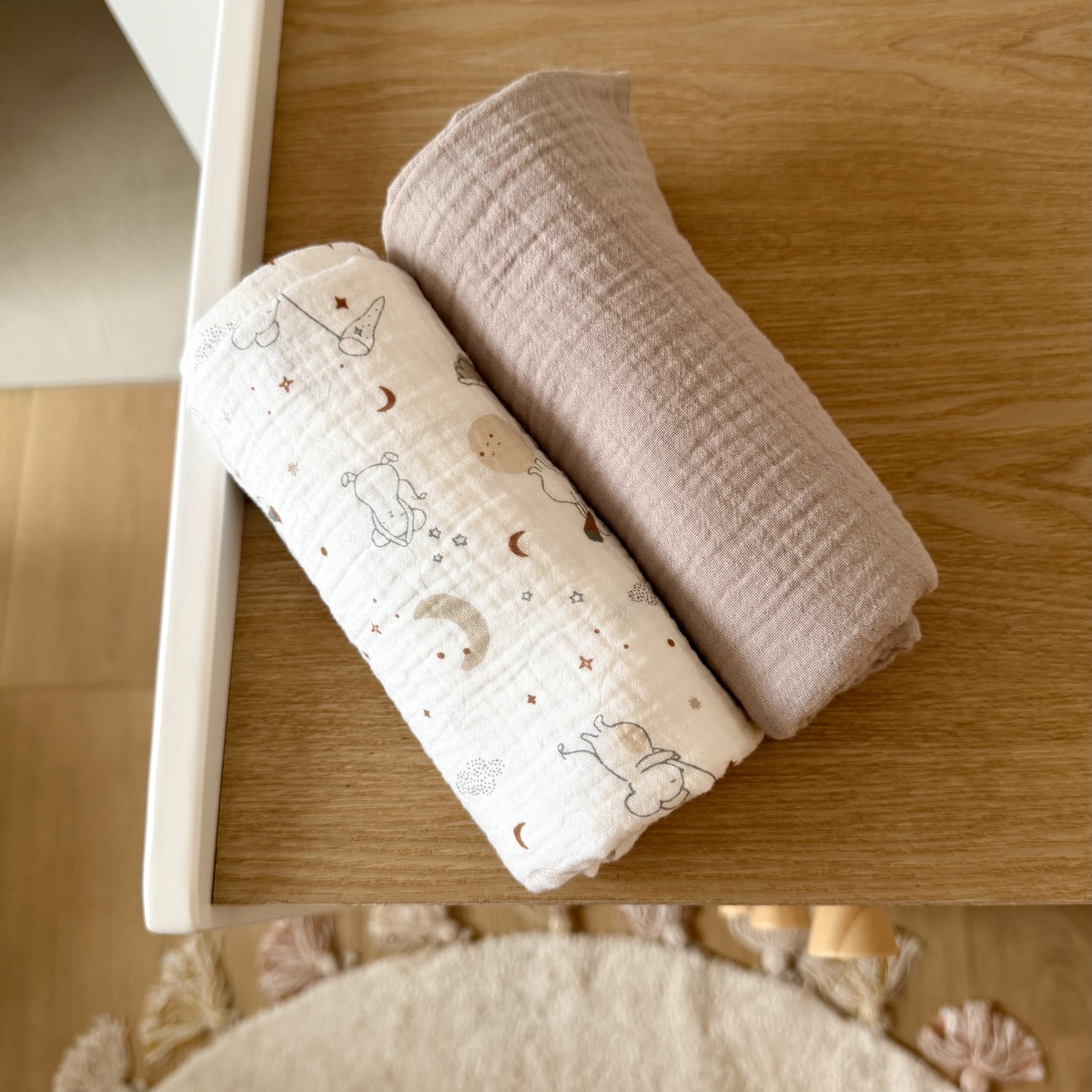 Lot de 2 langes Eliah marron, PETIT BEGUIN