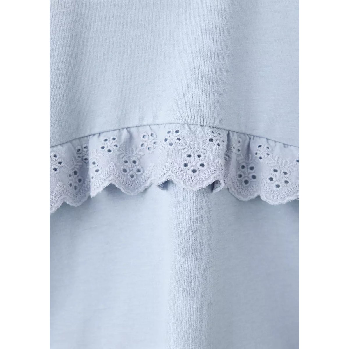 T-shirt en coton à volants bleu ciel, MANGO BABY