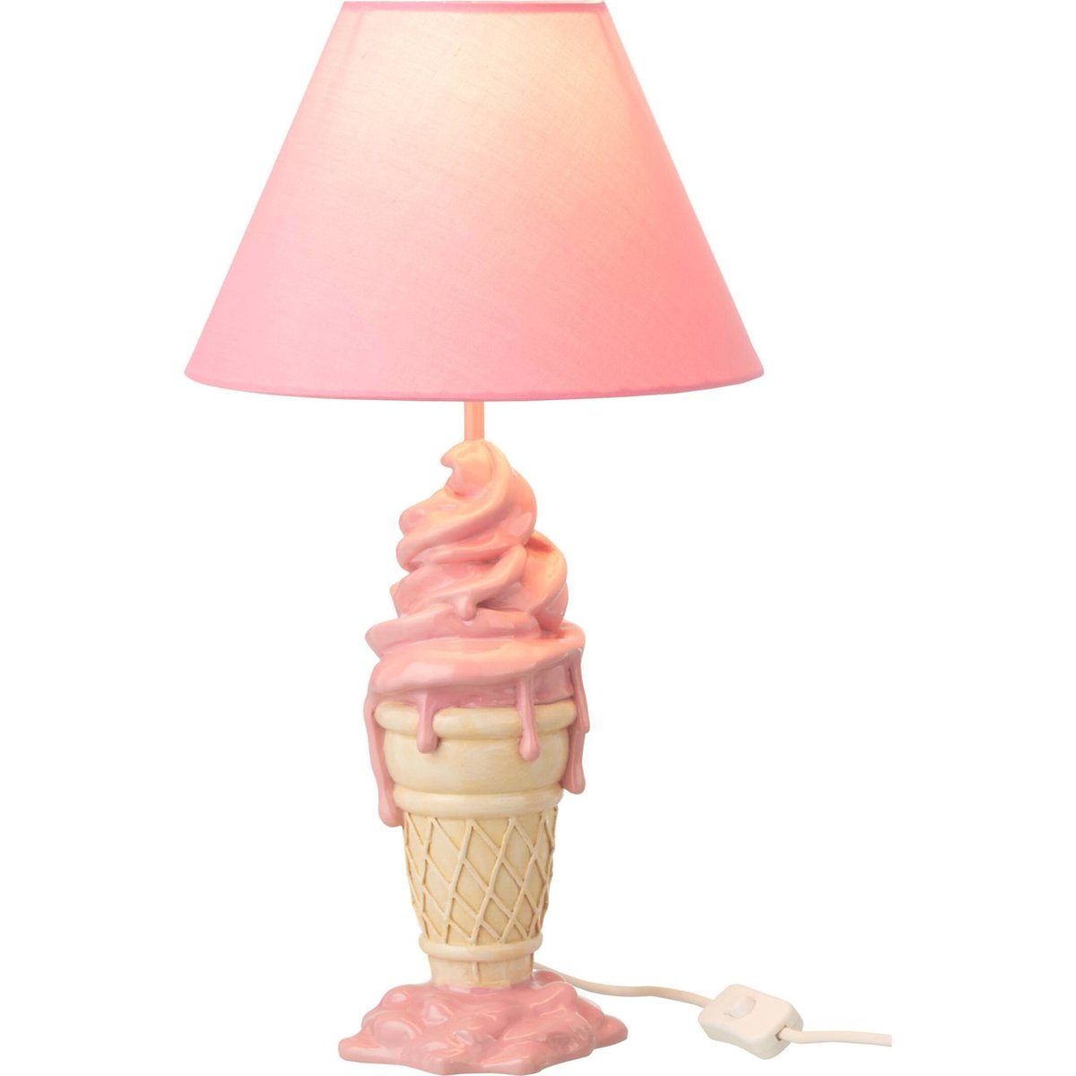 Lampe glacée en résine rose et beige, RECOLLECTION