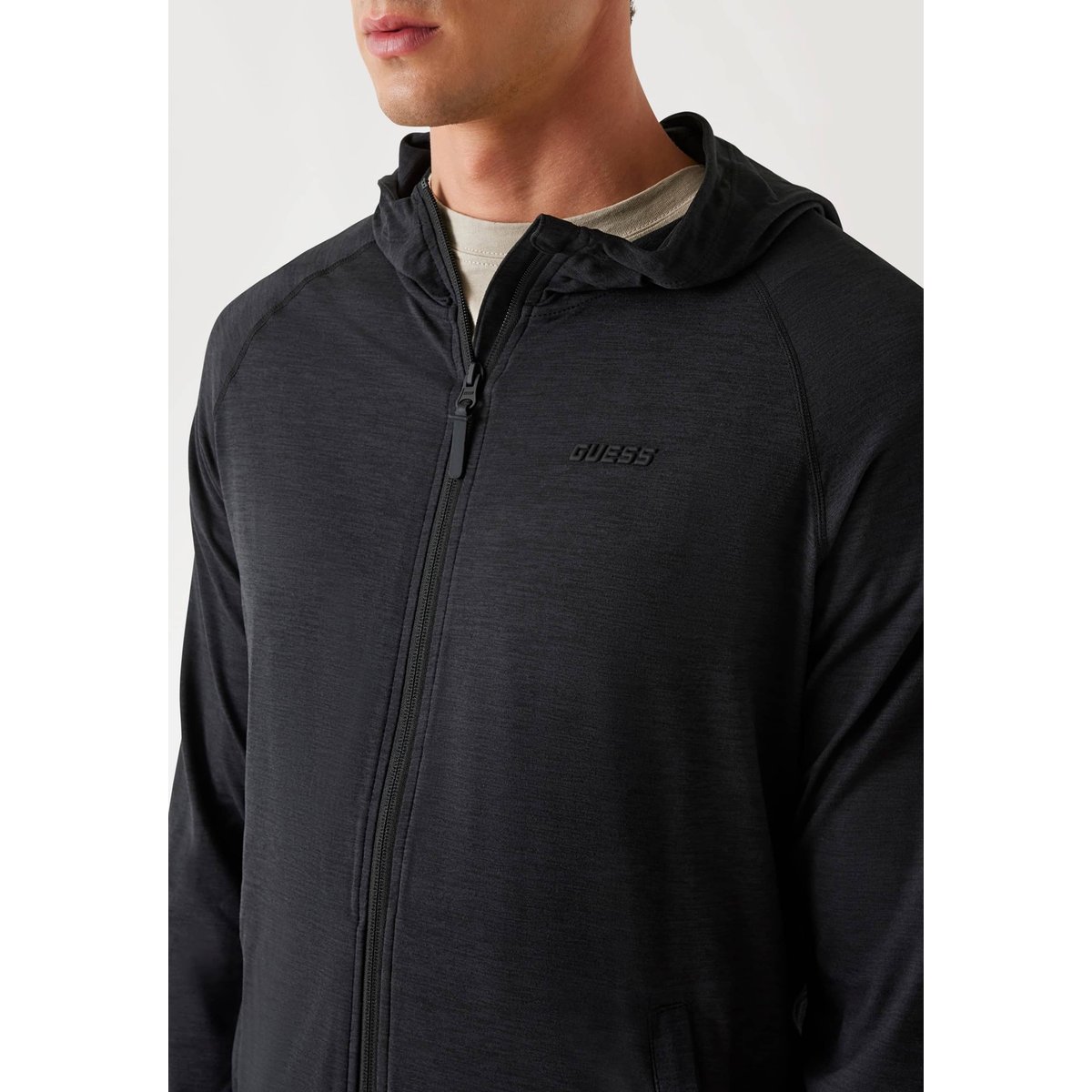 Sweat-Shirt Zippé Capuche noir, GUESS