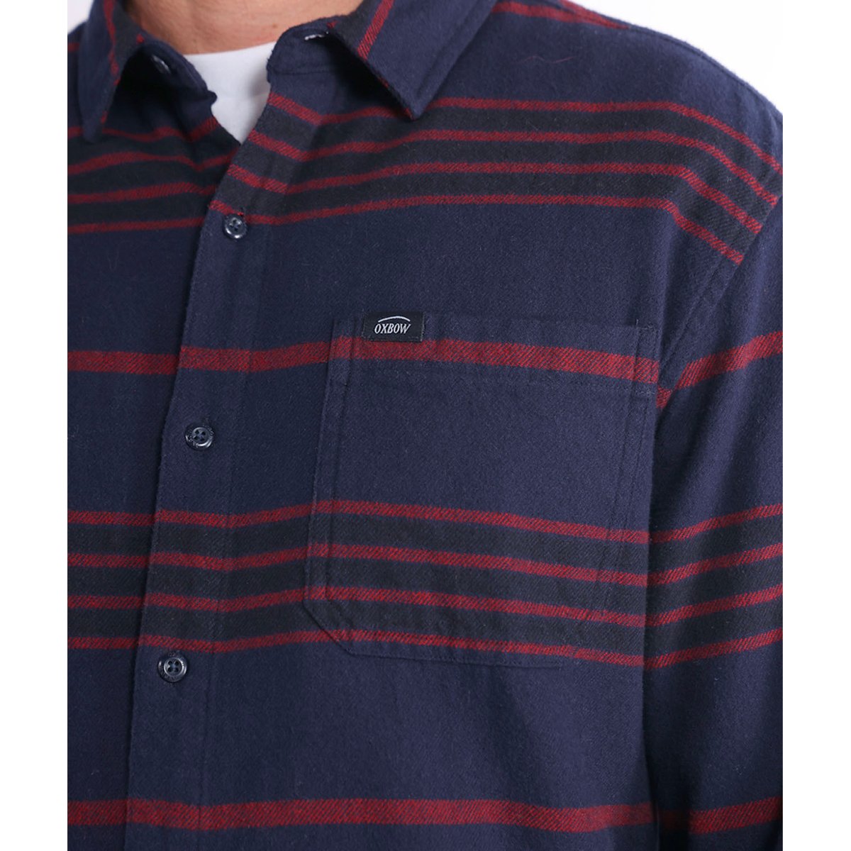 Chemise manches longues flanelle brossée WILD deep marine, OXBOW
