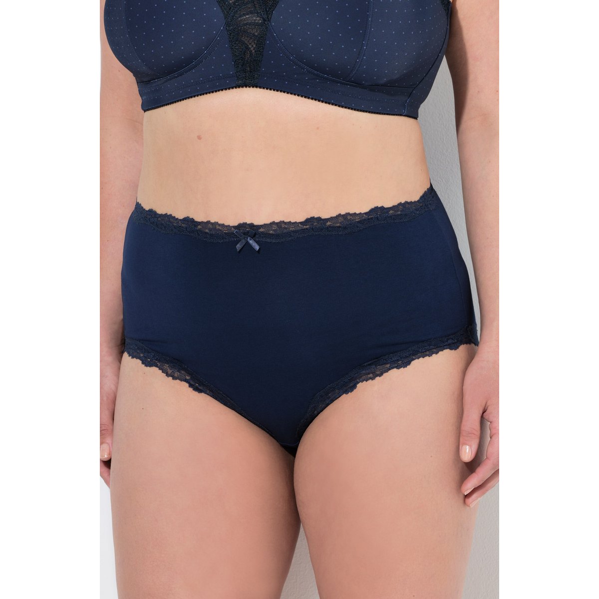 Culottes maxi, lot de 3. Liseré en dentelle bleu voile clair, ULLA POPKEN