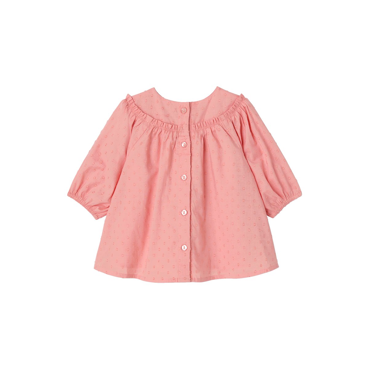 Robe naissance en plumetis rose, VERTBAUDET