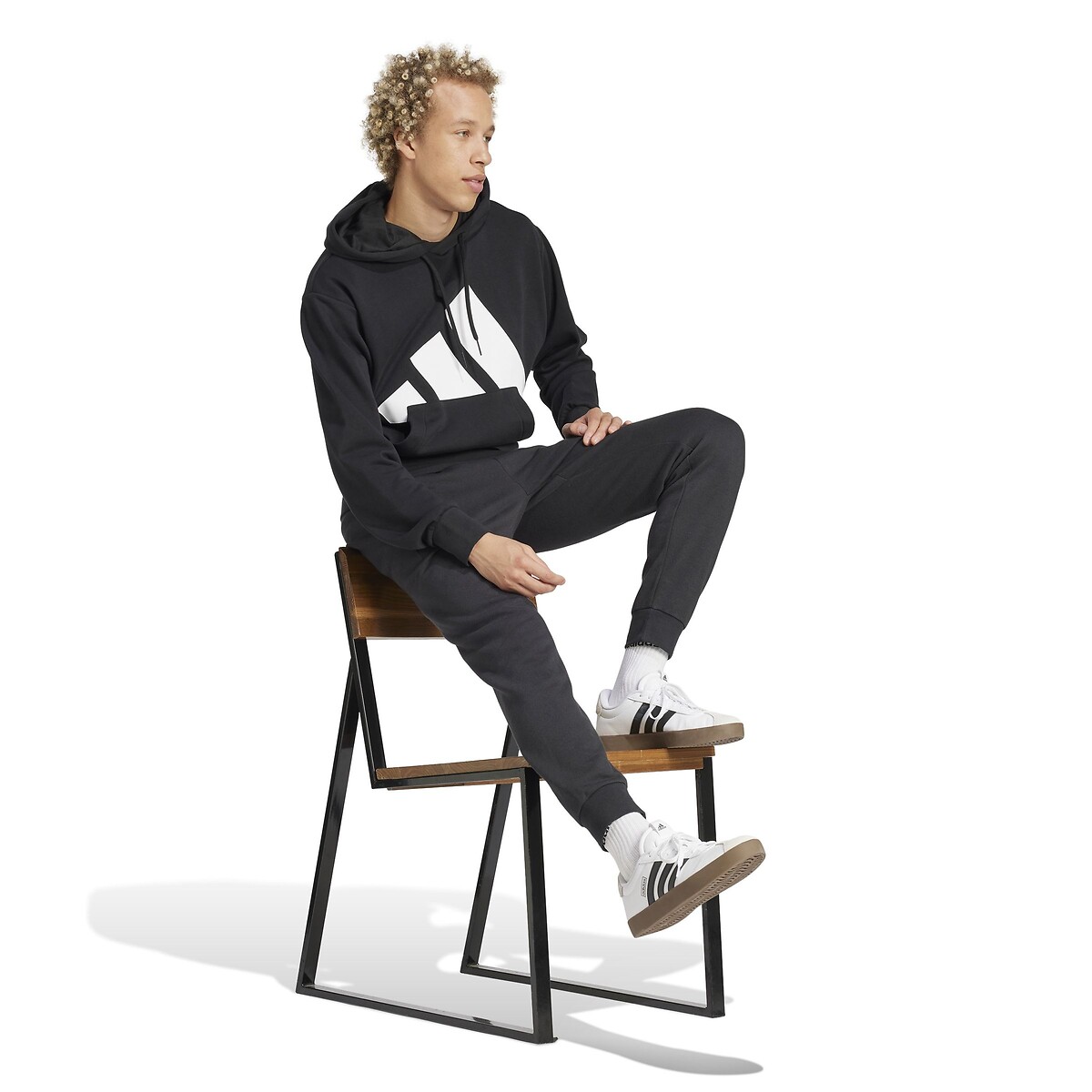 Fleece-Hose ESSENTIALS mit grossem Logo schwarz, ADIDAS SPORTSWEAR
