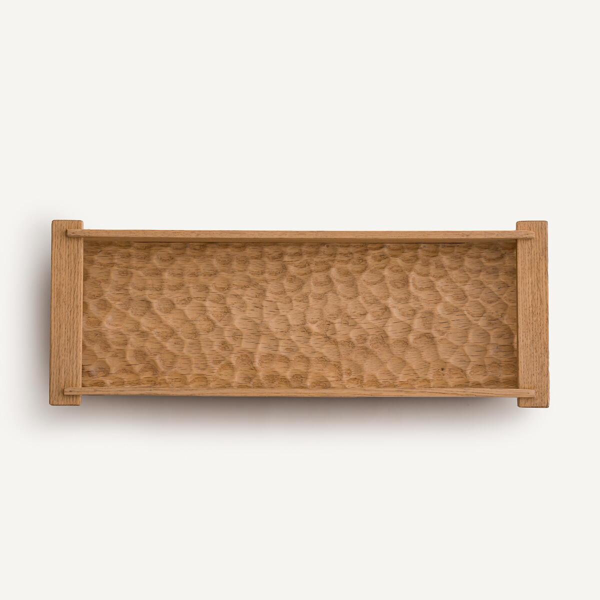 Plateau rectangulaire en chêne massif gougé, profondeur 18 cm, AZAEL chêne naturel, AM.PM
