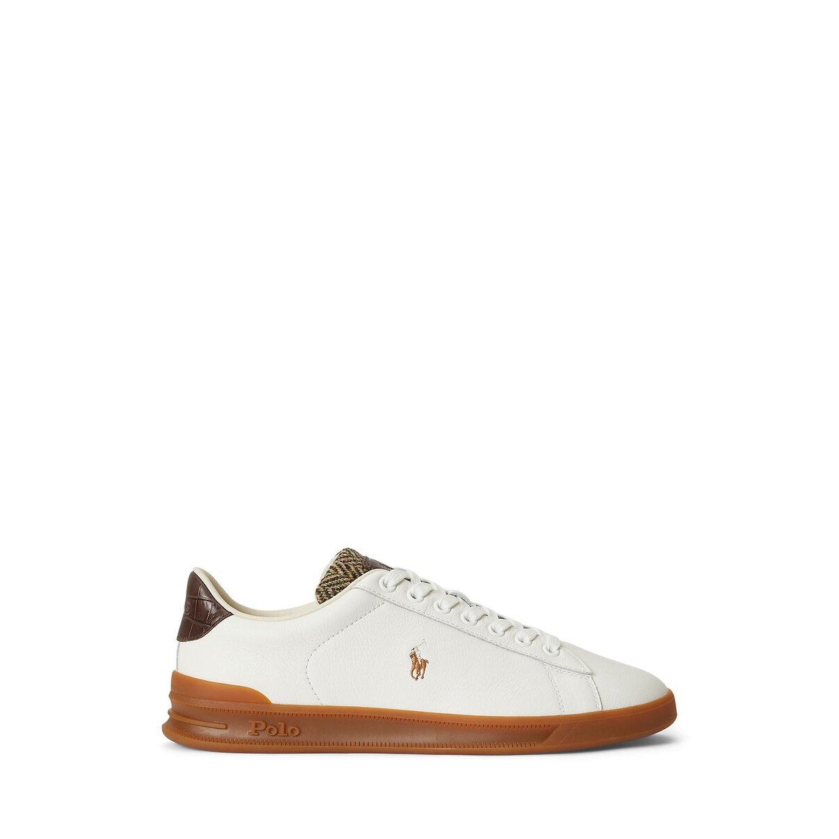 Zapatillas de cuero, HERITAGE COURT 3 blanco/marrón, POLO RALPH LAUREN