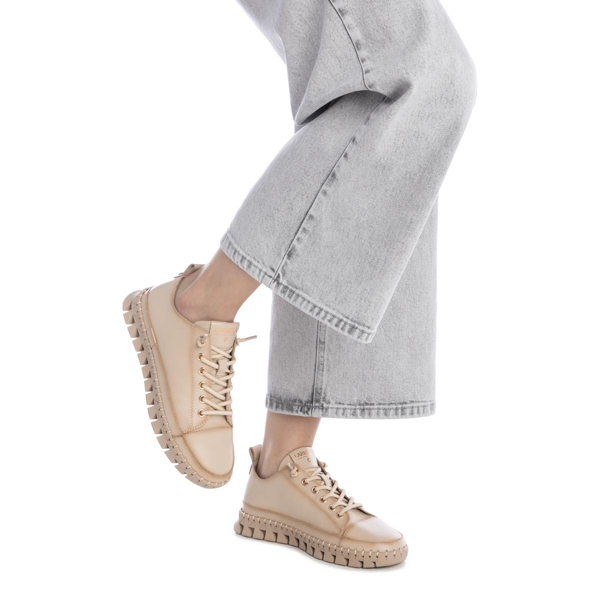 Baskets Plaine Décontractée Lacets beige, CARMELA