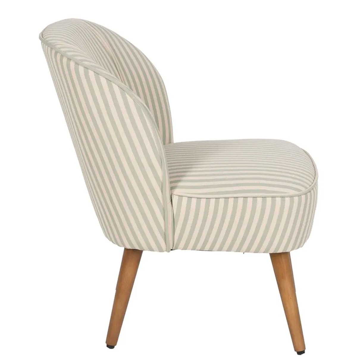 Fauteuil crapaud beige rayures vertes 54x64x73cm vert, WADIGA