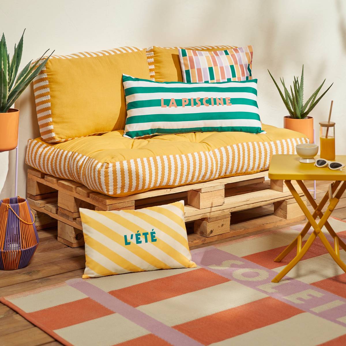Coussin d'extérieur déhoussable déperlant POOLSIDE vert, ATMOSPHERA