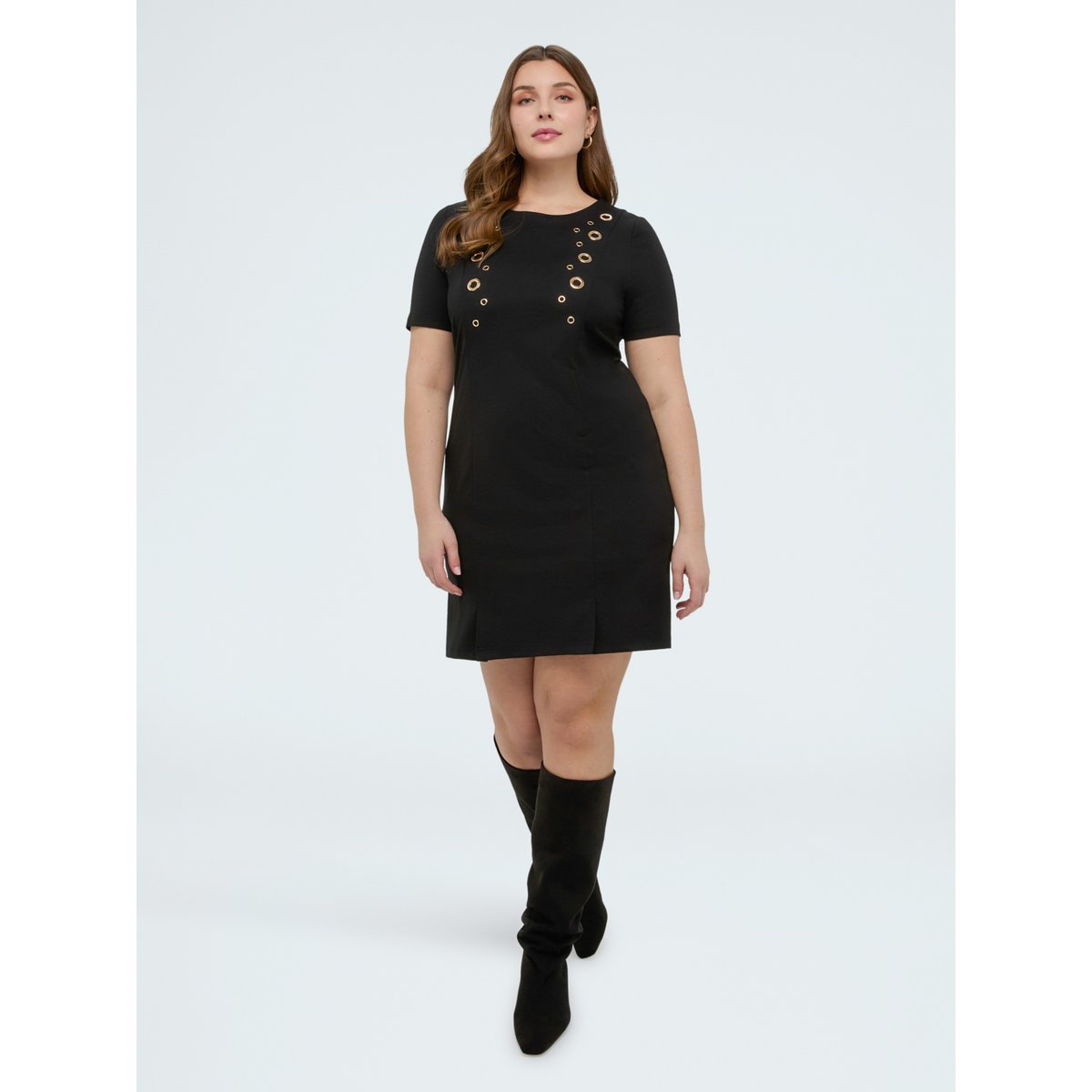Robe en Point de Milan avec œillets noir, FIORELLA RUBINO