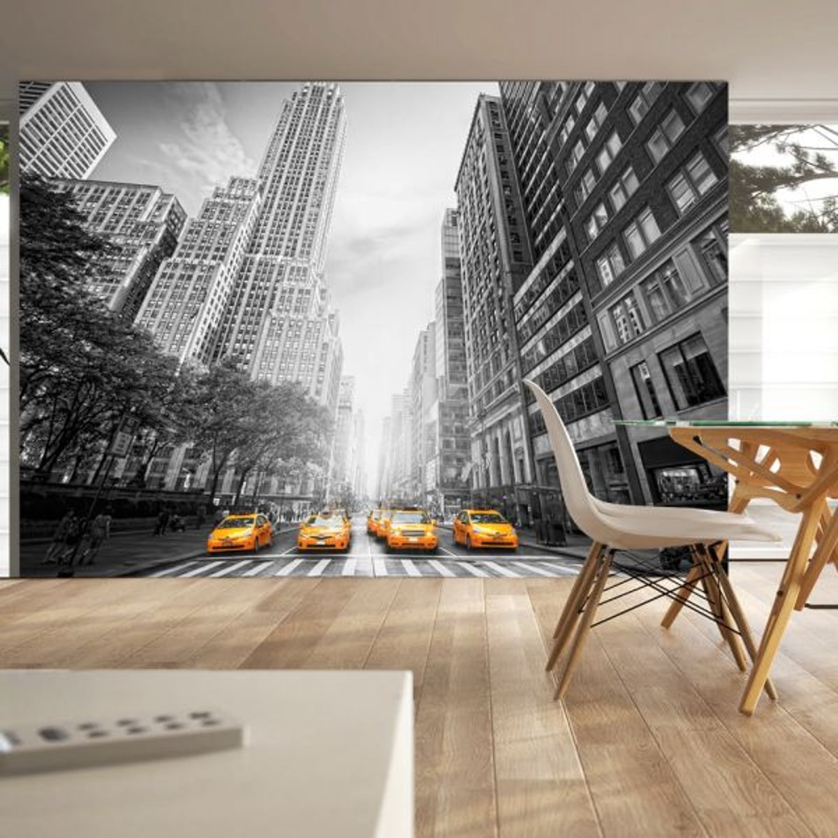 Papier peint intissé panoramique Ville et Architecture New York - yellow taxis noir, EDEN