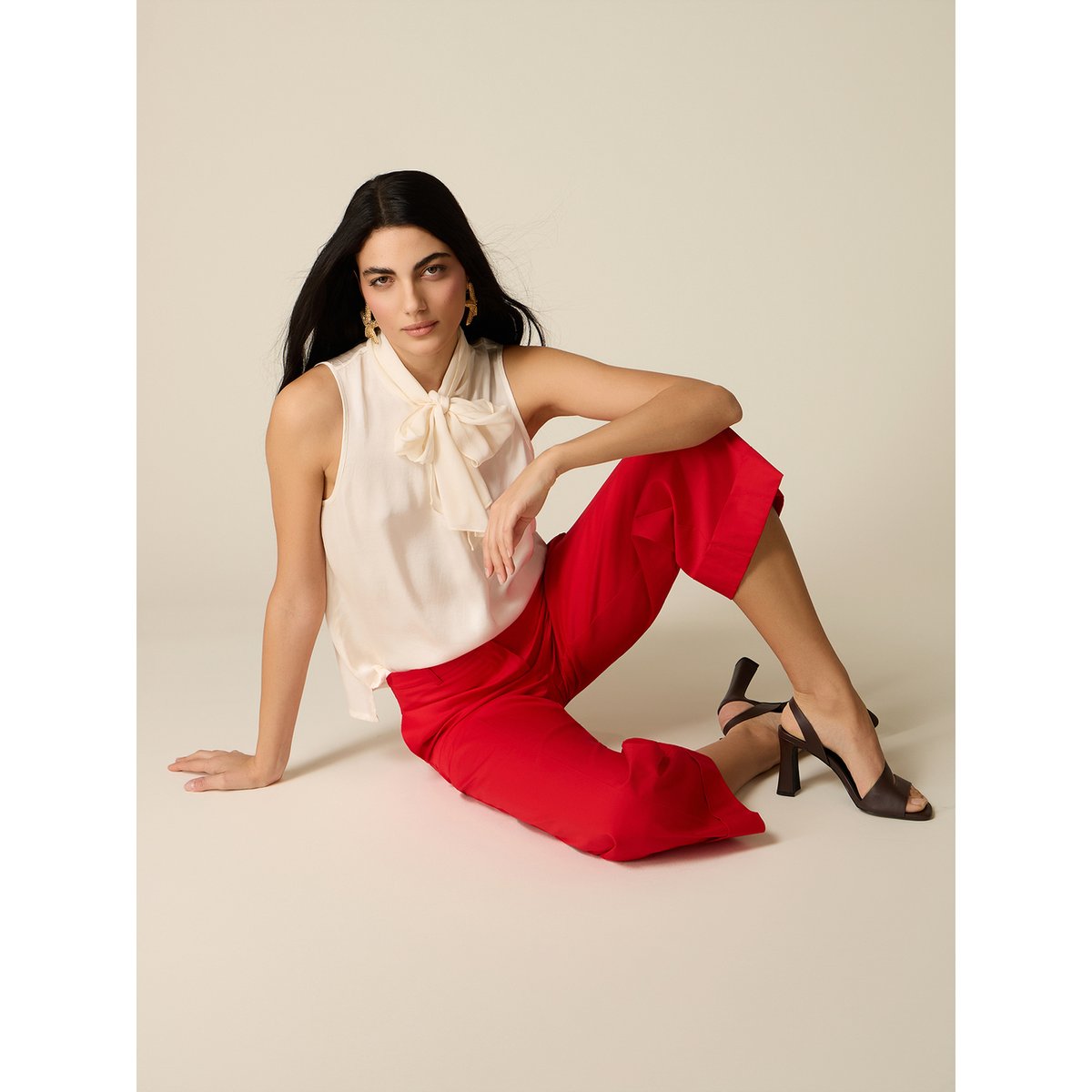 Pantalon cropped noir, OLTRE