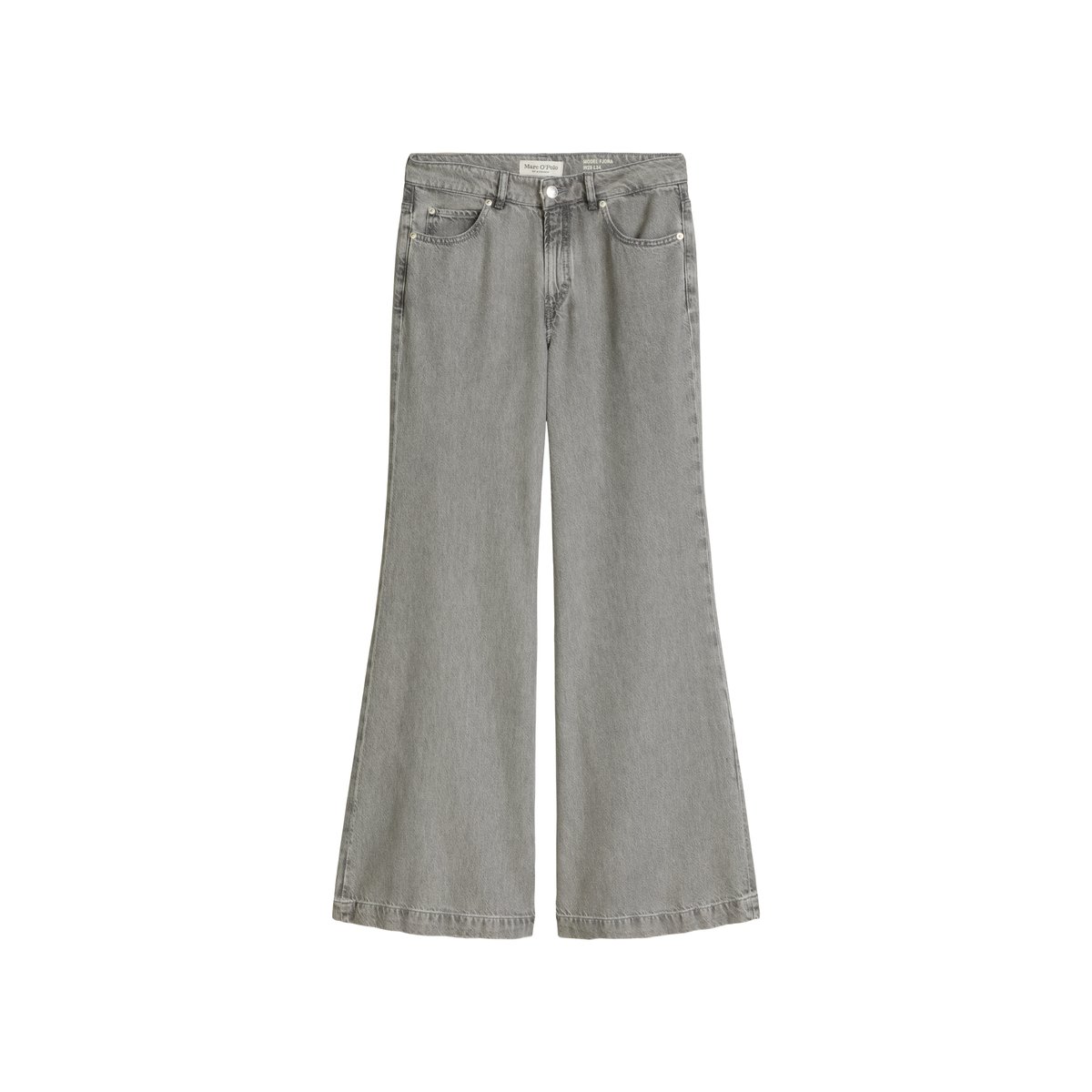 Jeans modèle Fjona flared en doux mélange de lyocell et de coton gris clair, MARC O'POLO