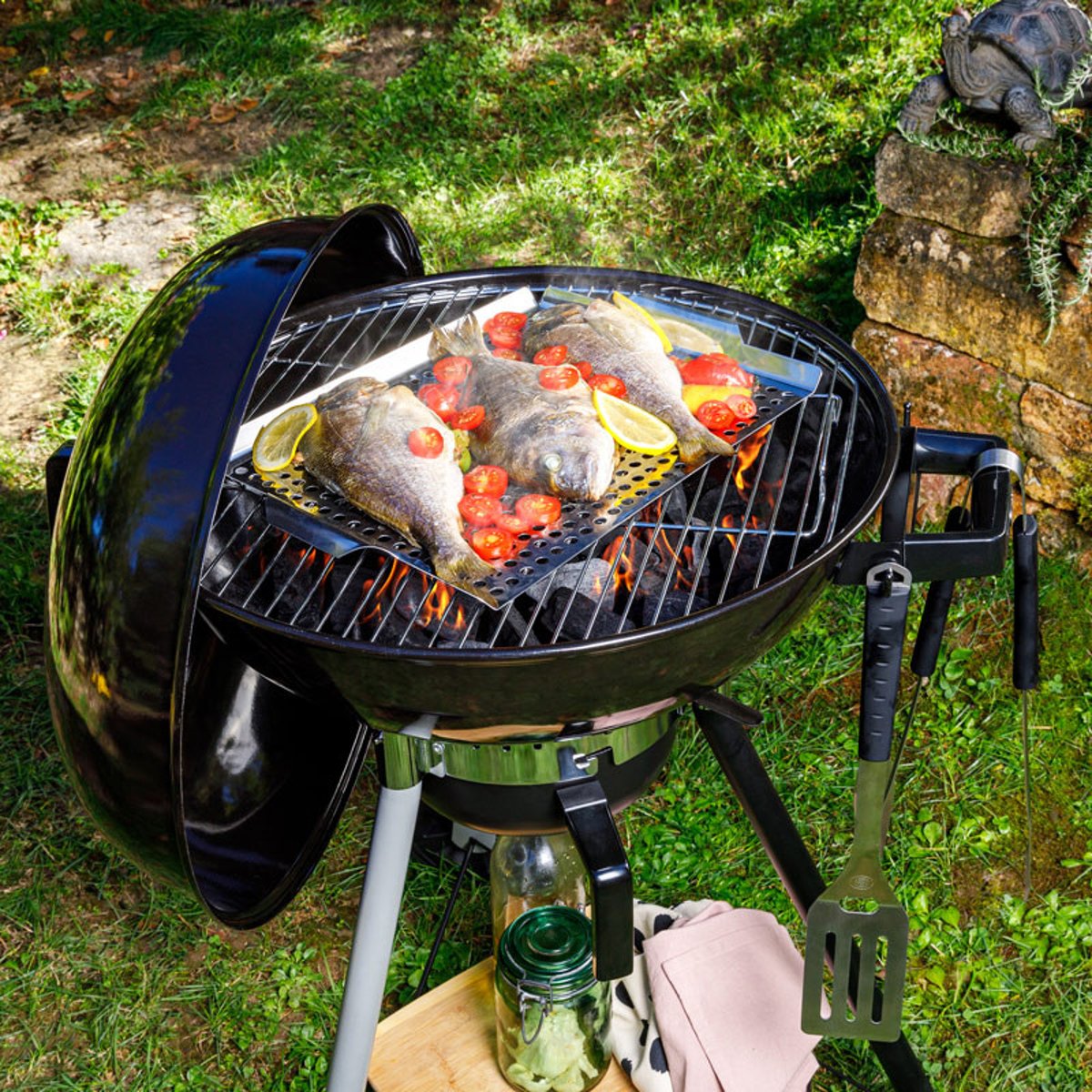 Barbecue à charbon pour 12 personnes noir, SOMAGIC