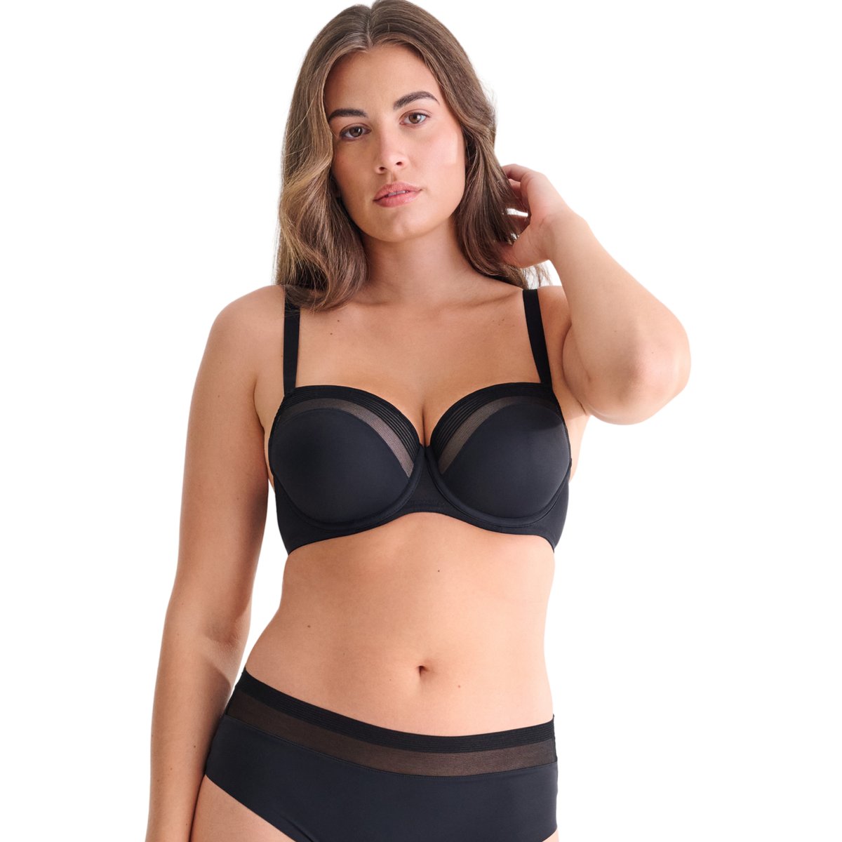 Soutien-gorge préformé SIA F et G noir, LISCA