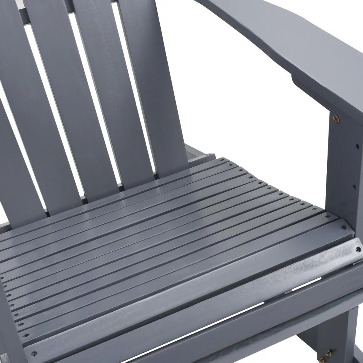 Rocking chair de jardin en bois gris clair, HOME MAISON