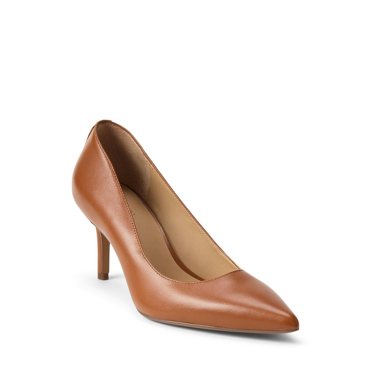 Décolleté Lanette in pelle, tacchi a spillo tan, LAUREN RALPH LAUREN