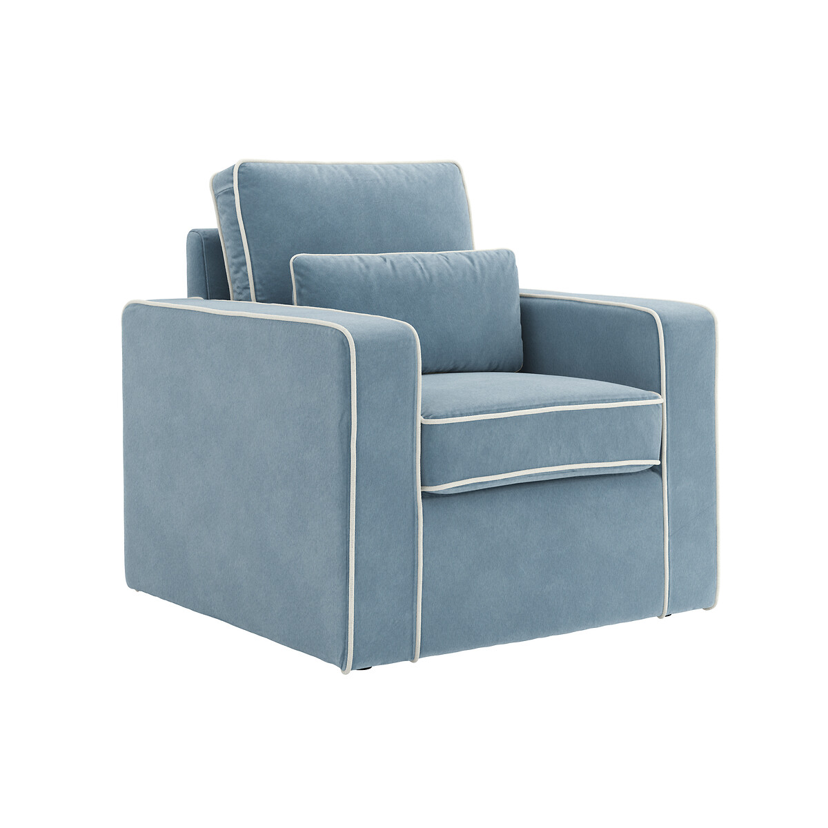 Dunley Contrast Piping Upholstered Armchair blue, ÉDITÉ