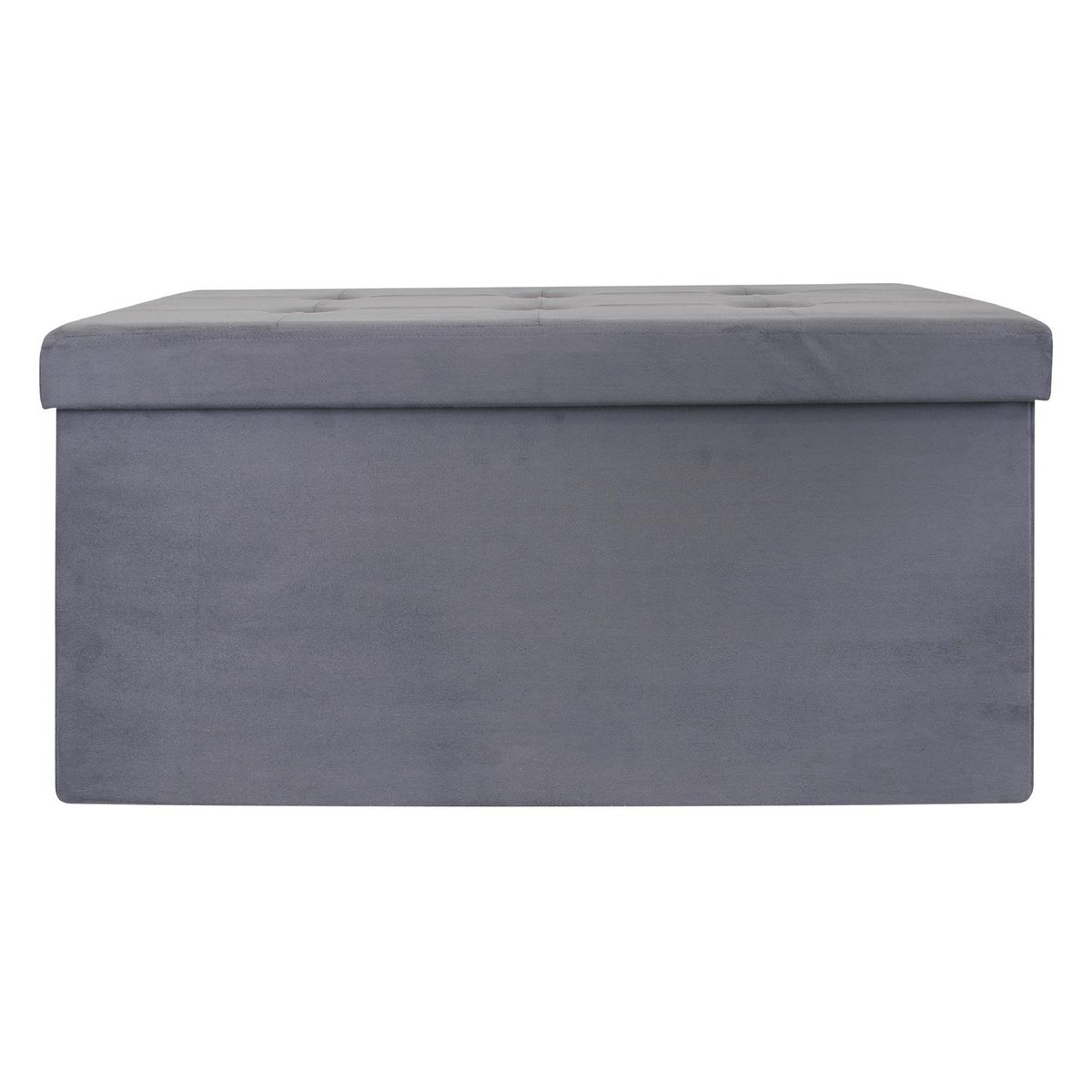 Coffre de rangement banc pliable Suedine Gris foncé gris foncé, EDEN