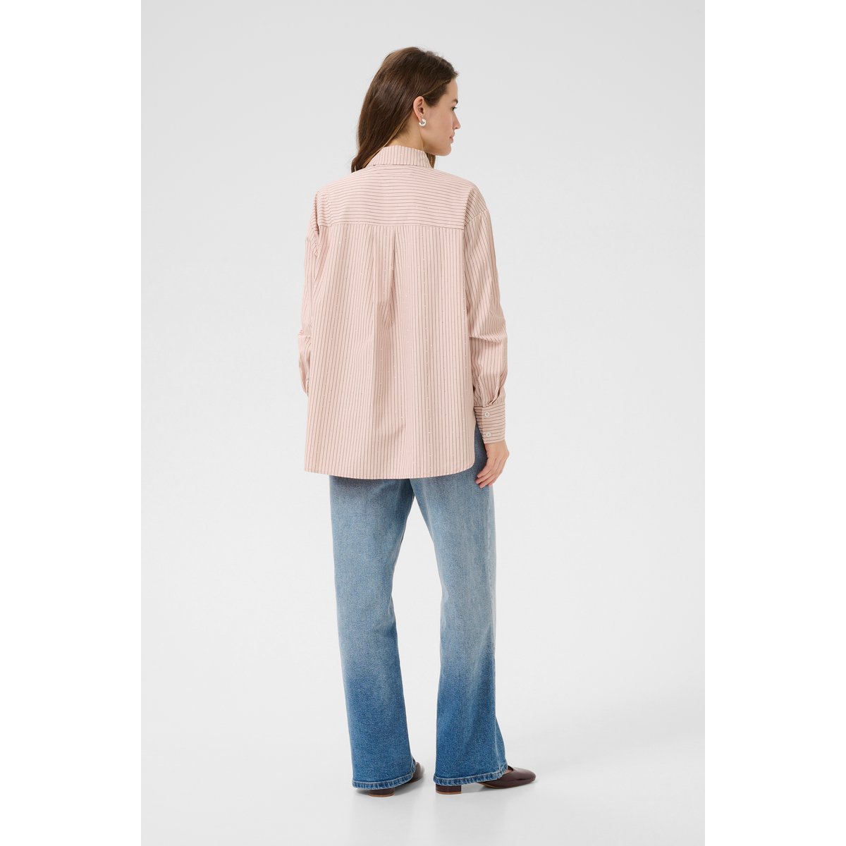 Chemise à manches longues rose lotus stripe, KAFFE