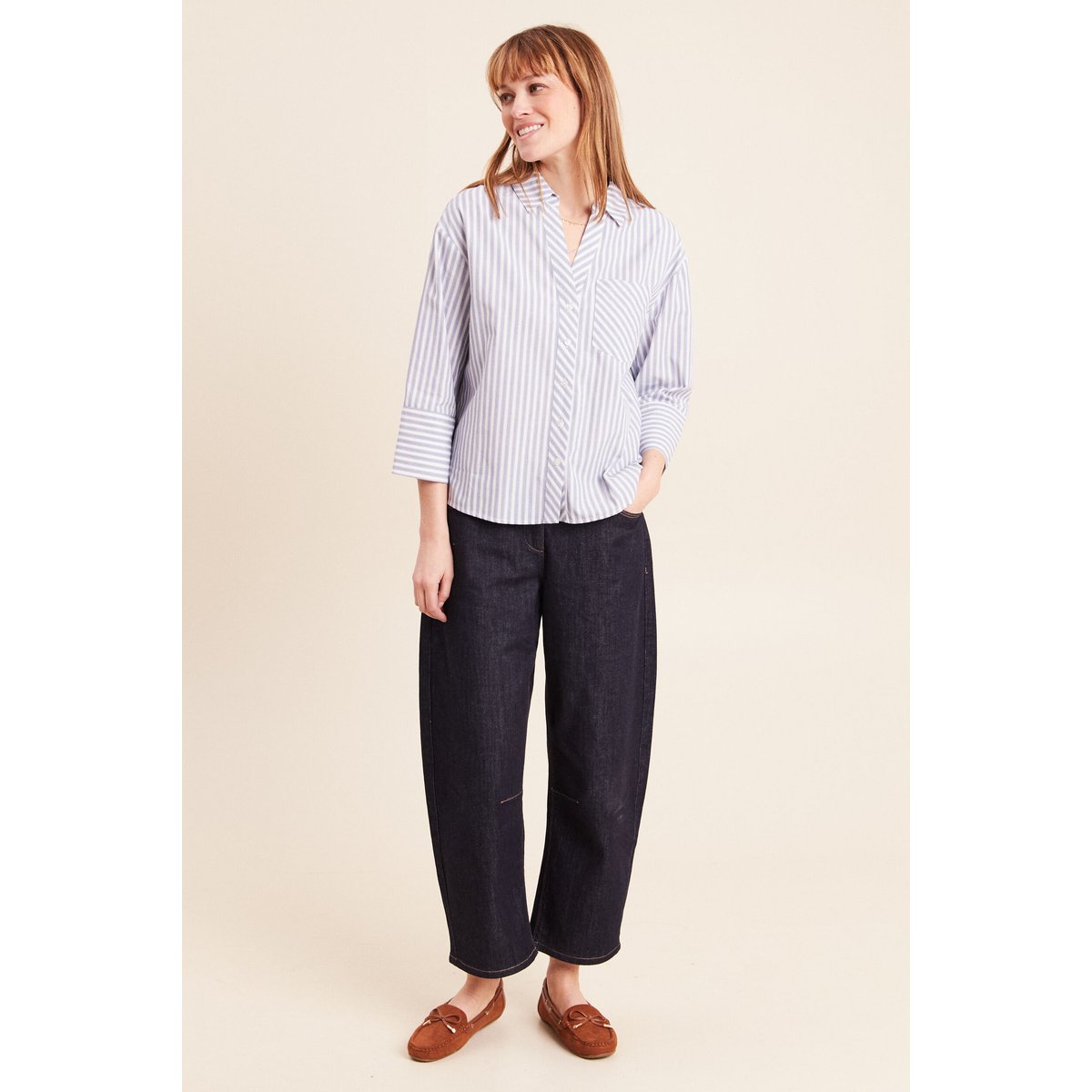 Chemise manches 3/4 bleu, BREAL