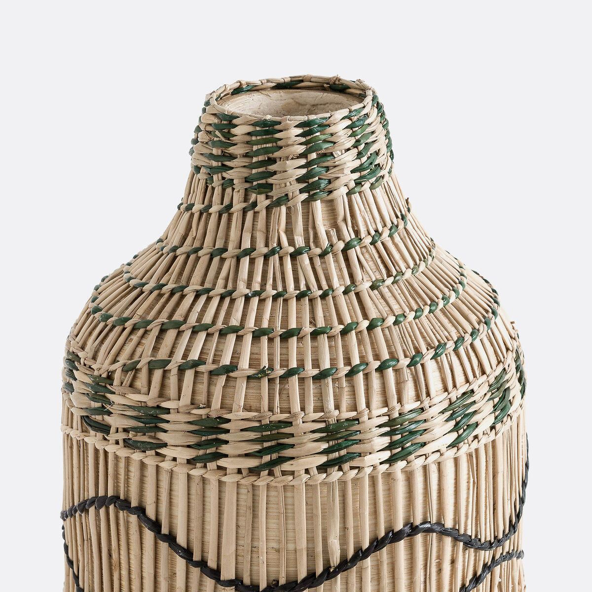 Decoratieve vaas in bamboe H35 cm, Plooming naturel/groen, LA REDOUTE INTERIEURS