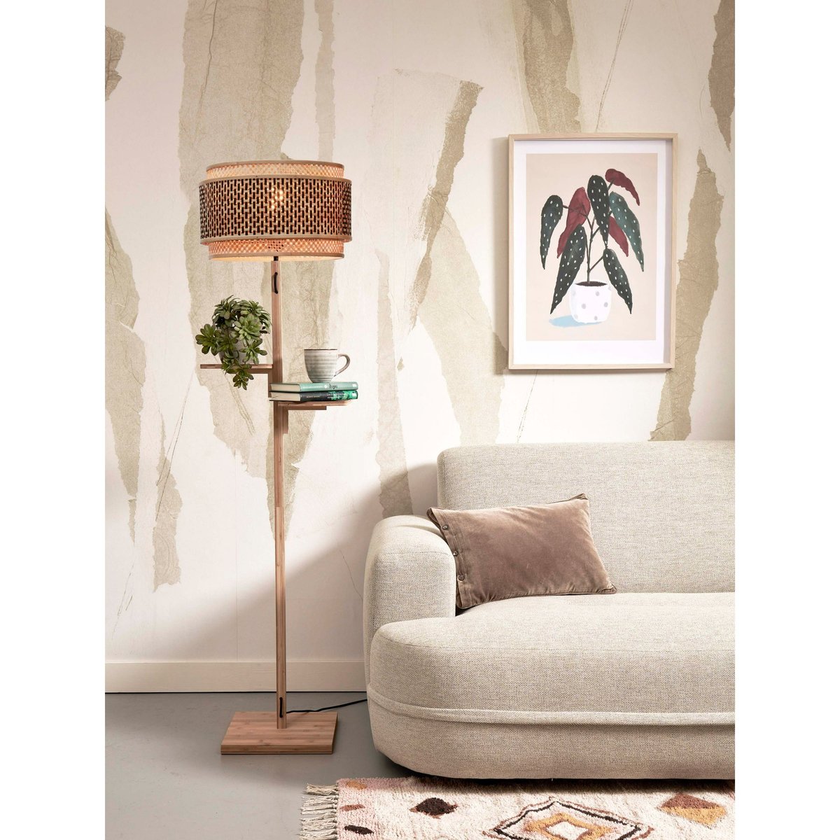 Lampadaire Bambou BHUTAN naturel, GOOD & MOJO