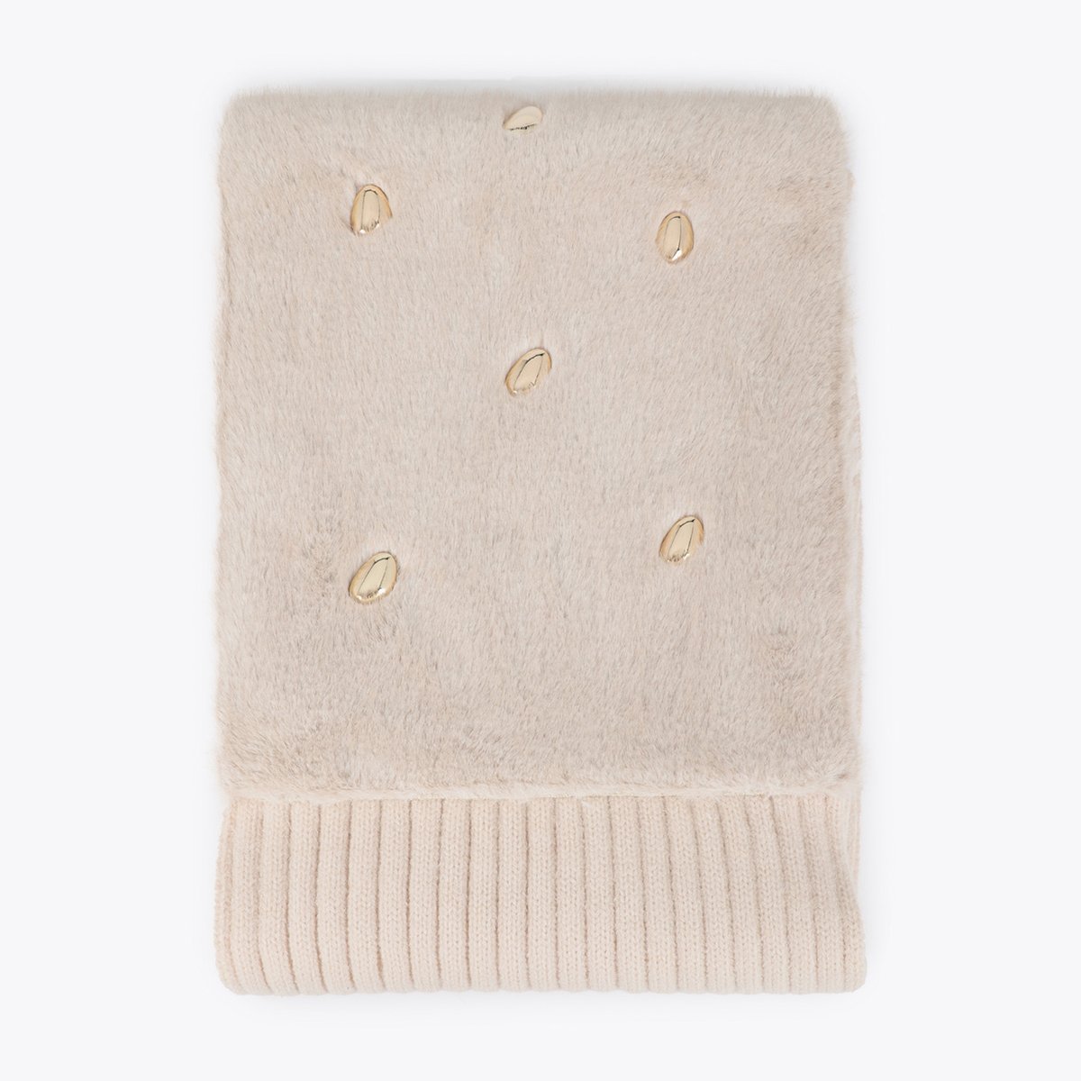 Tour de cou à détails métalliques beige clair, LOLA CASADEMUNT