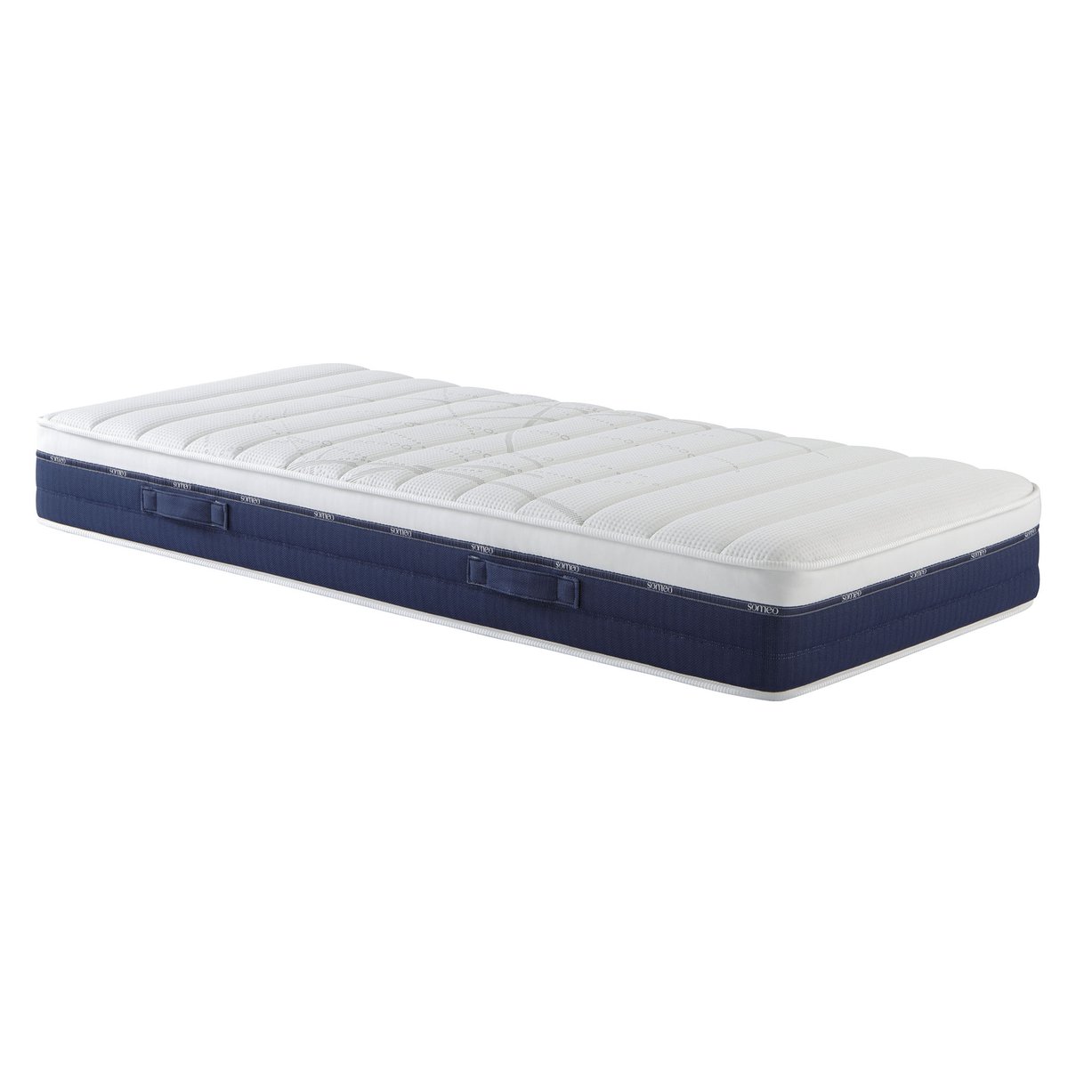 Ensemble matelas ressorts et mémoire de forme, sommier et pieds Rêve 600 blanc, SOMEO