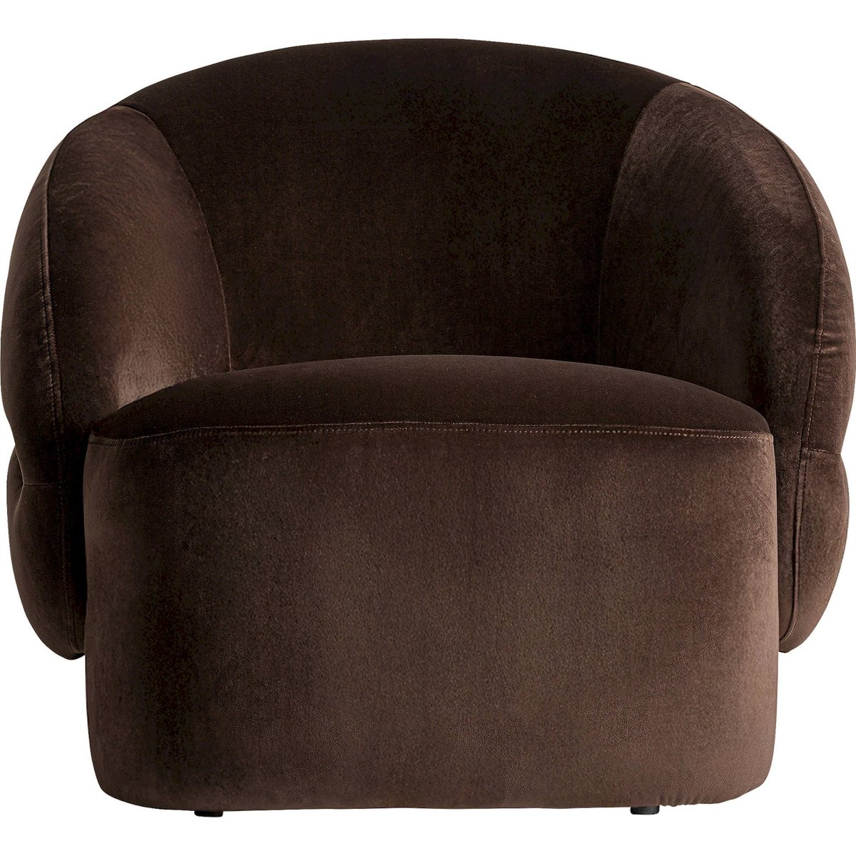 Fauteuil contemporain en velours chocolat, RECOLLECTION
