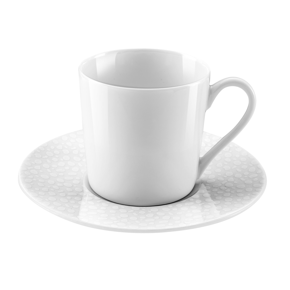 Coffret 6 tasses et soucoupes café - BAGHERA blanc, MEDARD DE NOBLAT