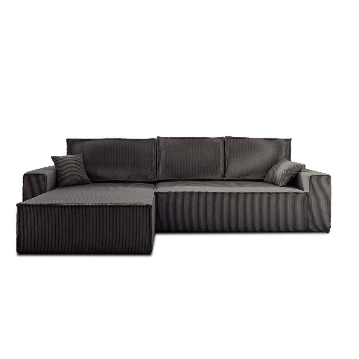 Canapé d'Angle Convertible 4 places - DELLIA gris foncé, BEST MOBILIER