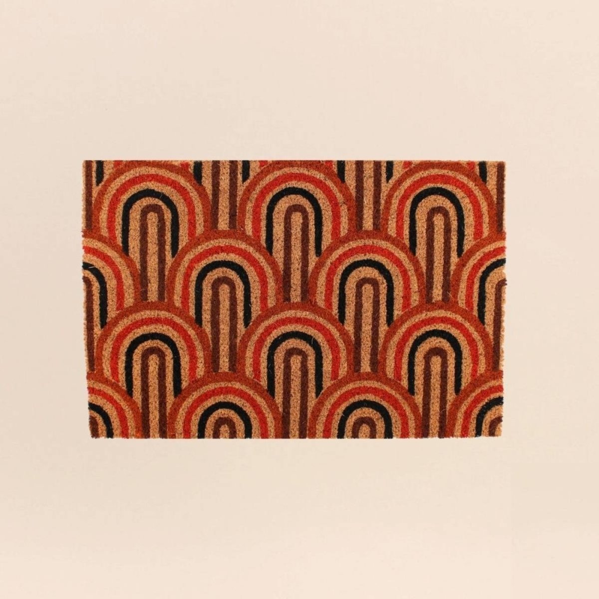 Paillasson coco motifs arches 40x60cm rouge, ORNAMI