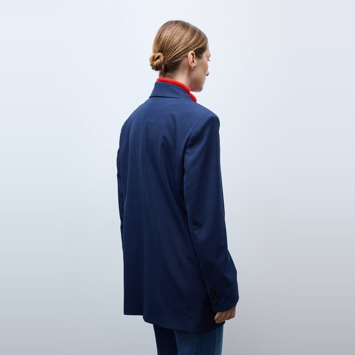 Veste blazer à carreaux cachalot, MONOPRIX