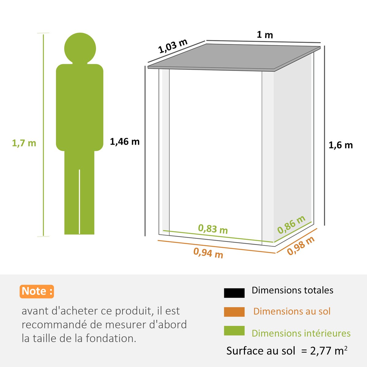 Abri de jardin Acier Vert vert clair, OUTSUNNY